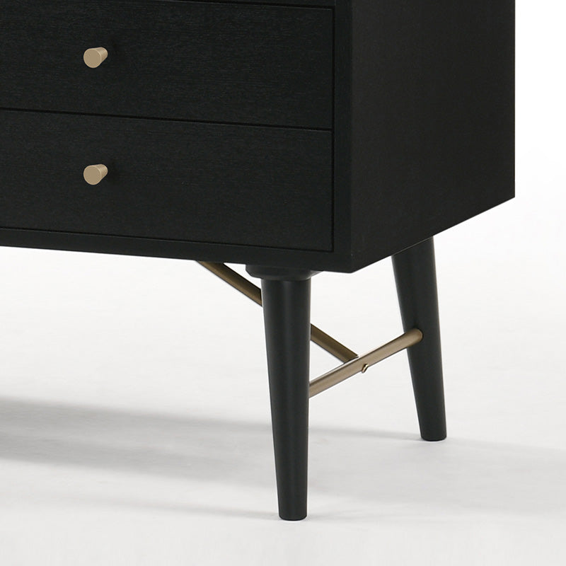 RANIA 160cm Sideboard Buffet Cabinet - Modern Black Ash Wood Storage for Dining Room, Living Room & Entryway - Perfect for Organizing Dishes, Linens & Home Decor