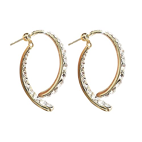 Stylish Alloy Plated Hoop Stud Earrings for Women - Geometric Jewelry Accessory, Perfect Gift for Birthday, Valentine's Day, Mother's Day & New Year - Great for Parties, Date Nights & Everyday Wear