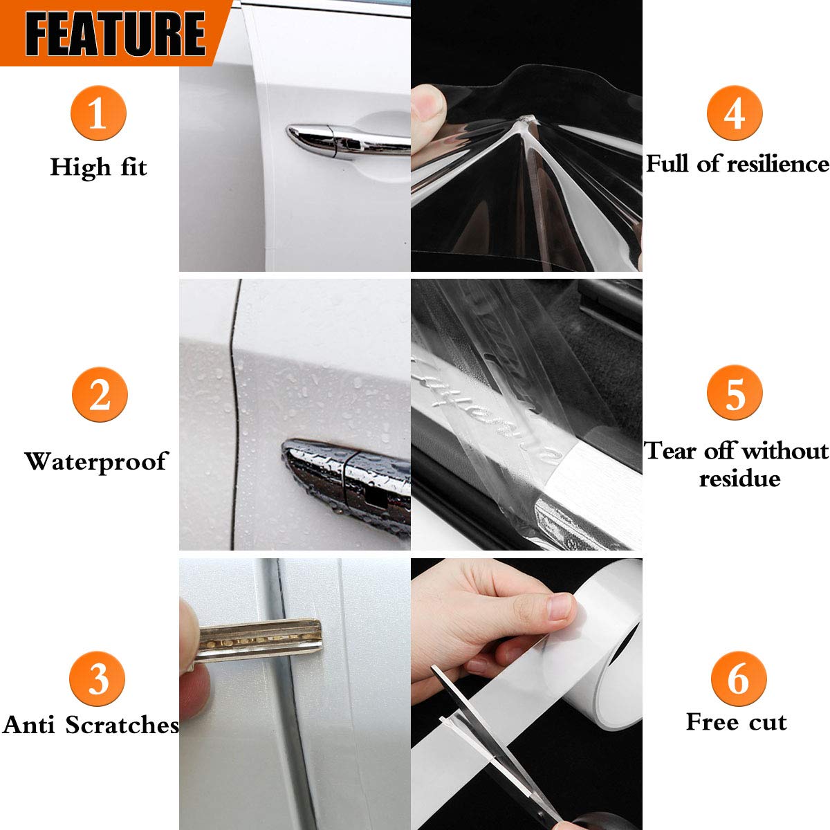 Universal Car Door Edge Guards - 33Ft x 2.8In Transparent Anti-Collision Strips, Scratch-Resistant Bumper Protection for Car Doors & Rear Bumpers | Perfect for Parking Lots, Tight Spaces & Daily Commute Protection