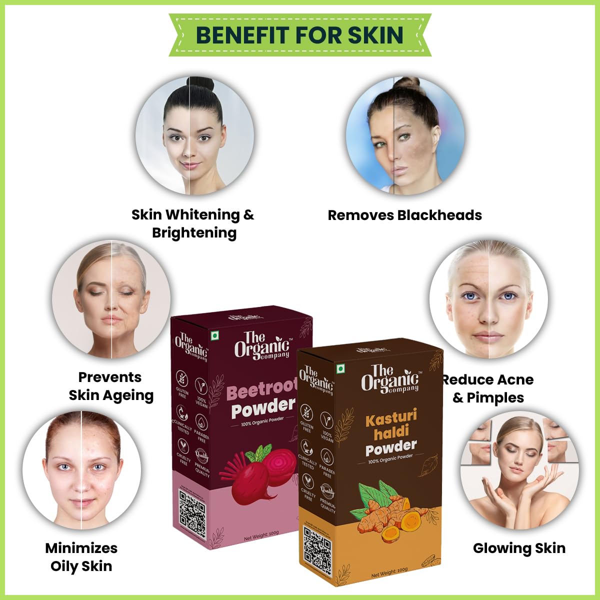 Organic Kasturi Haldi Turmeric Powder for Face Beauty & Pure Beetroot Powder for Drinks - Skin Whitening & Health Boost Combo | DIY Skincare & Healthy Smoothies