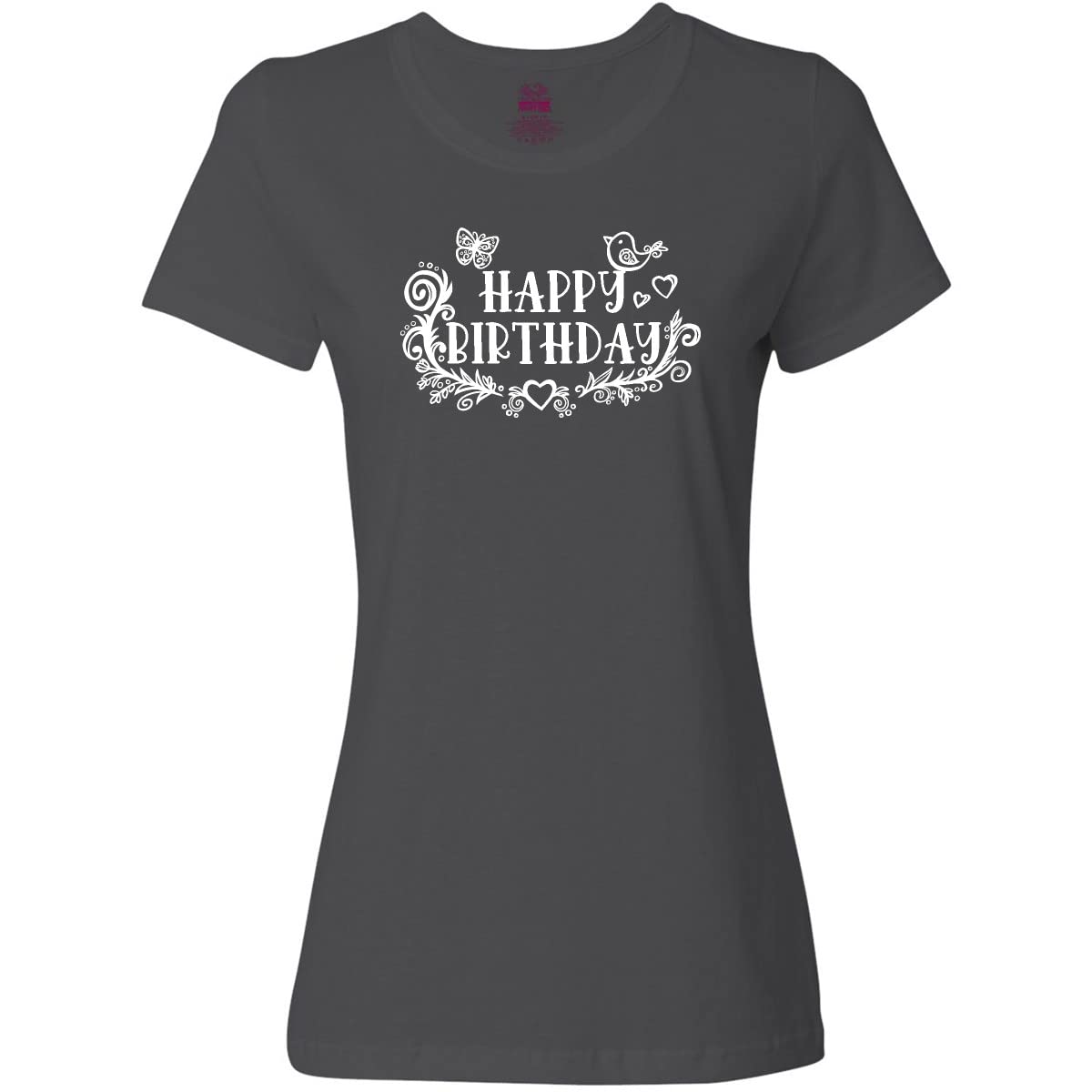 Inktastic Pretty Paisley Happy Birthday Women's T-Shirt - Floral Print Casual Tee for Birthday Parties & Celebrations