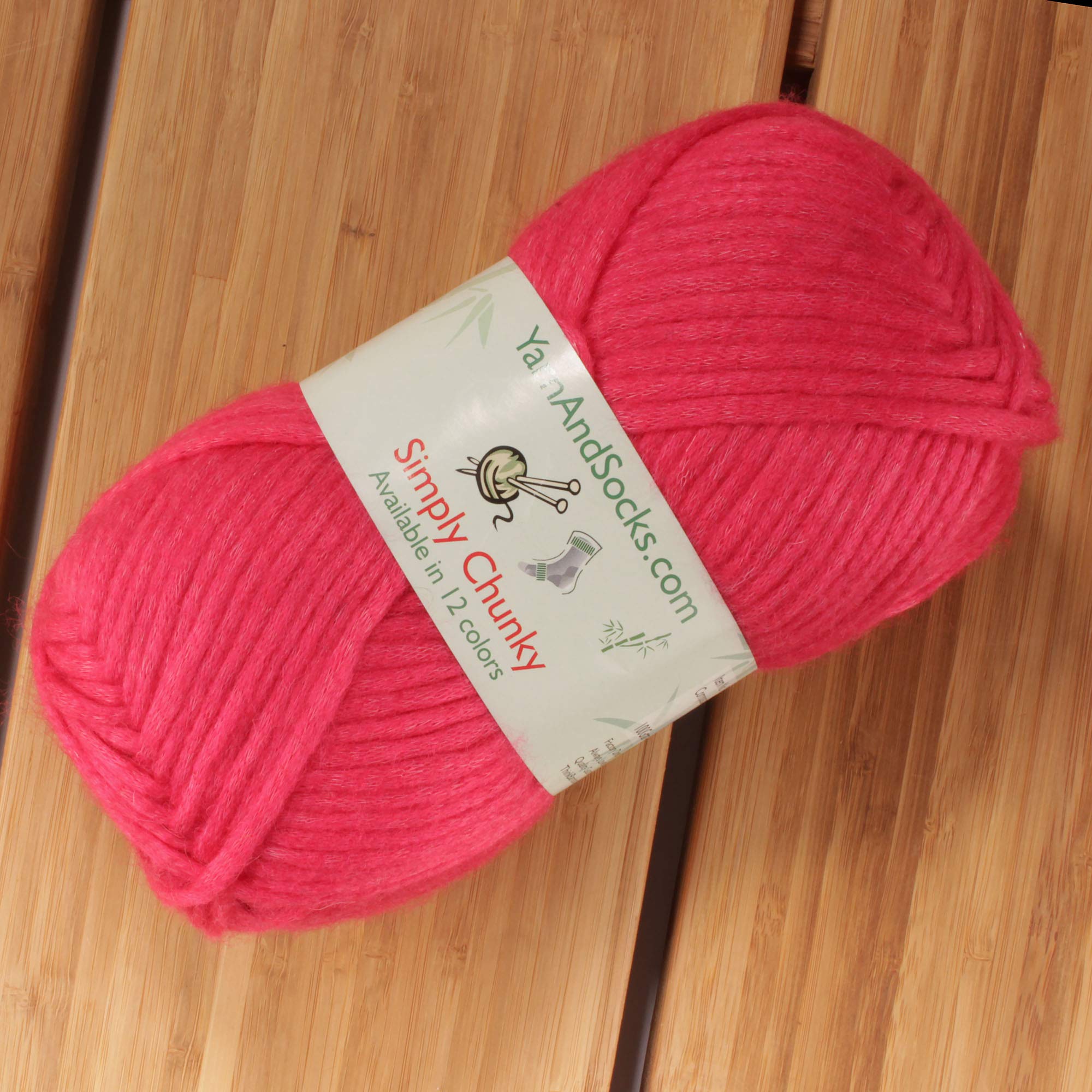 JubileeYarn Simply Chunky Yarn - Soft Bulky Acrylic Yarn for Knitting & Crocheting - Hot Pink (4 Skeins) - Perfect for Blankets, Scarves & Winter Accessories