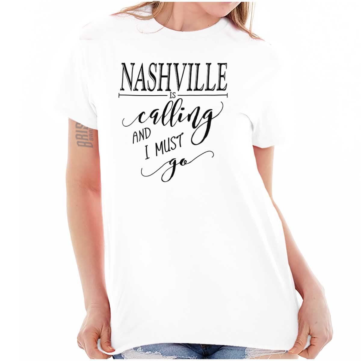 Brisco Brands Nashville Tennessee Calling Women's Graphic T-Shirt - Soft Cotton Tee for Casual Wear & Travel