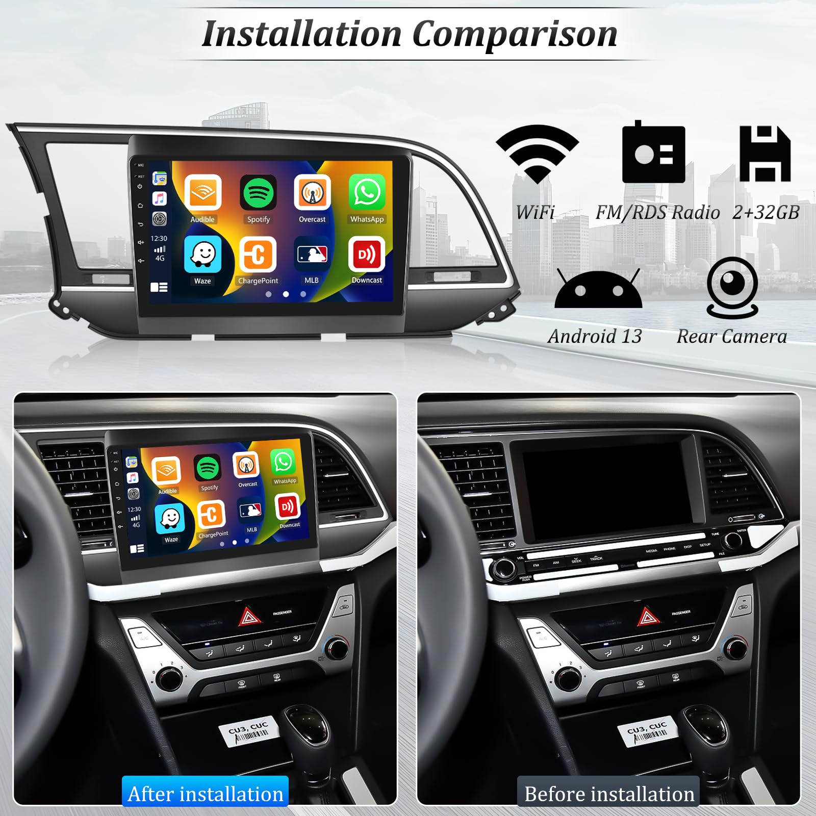 2+64GB Android 13 Car Stereo for Hyundai Elantra 2016-2018 | 9