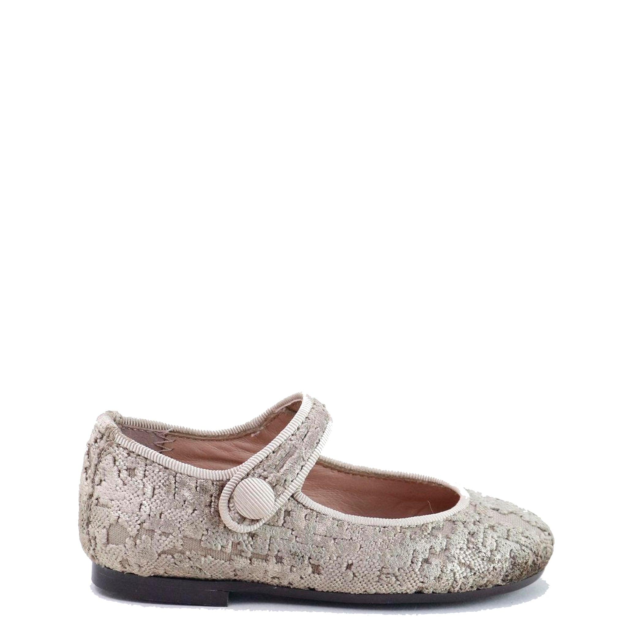 Taupe Crushed Velvet Mary Jane Shoes for Women - Comfortable & Stylish Flats - Perfect for Work, Parties & Casual Outfits