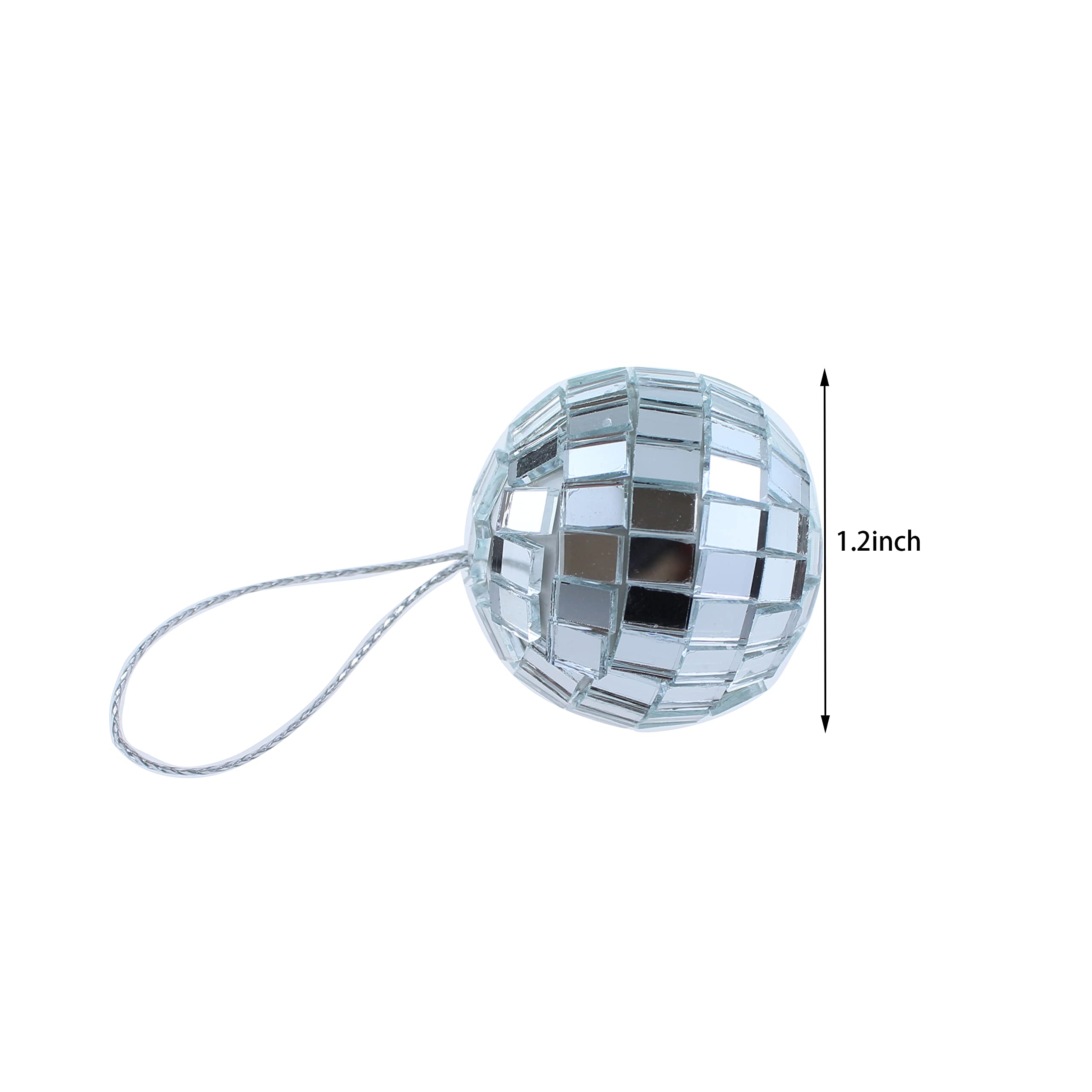 12-Pack 1.2 Inch Mirror Disco Balls - Mini Hanging Party Decorations for Weddings, Valentines, Christmas Trees & Home Decor | Disco Ball Ornaments for Dance Parties, Nightclubs & Event Decor