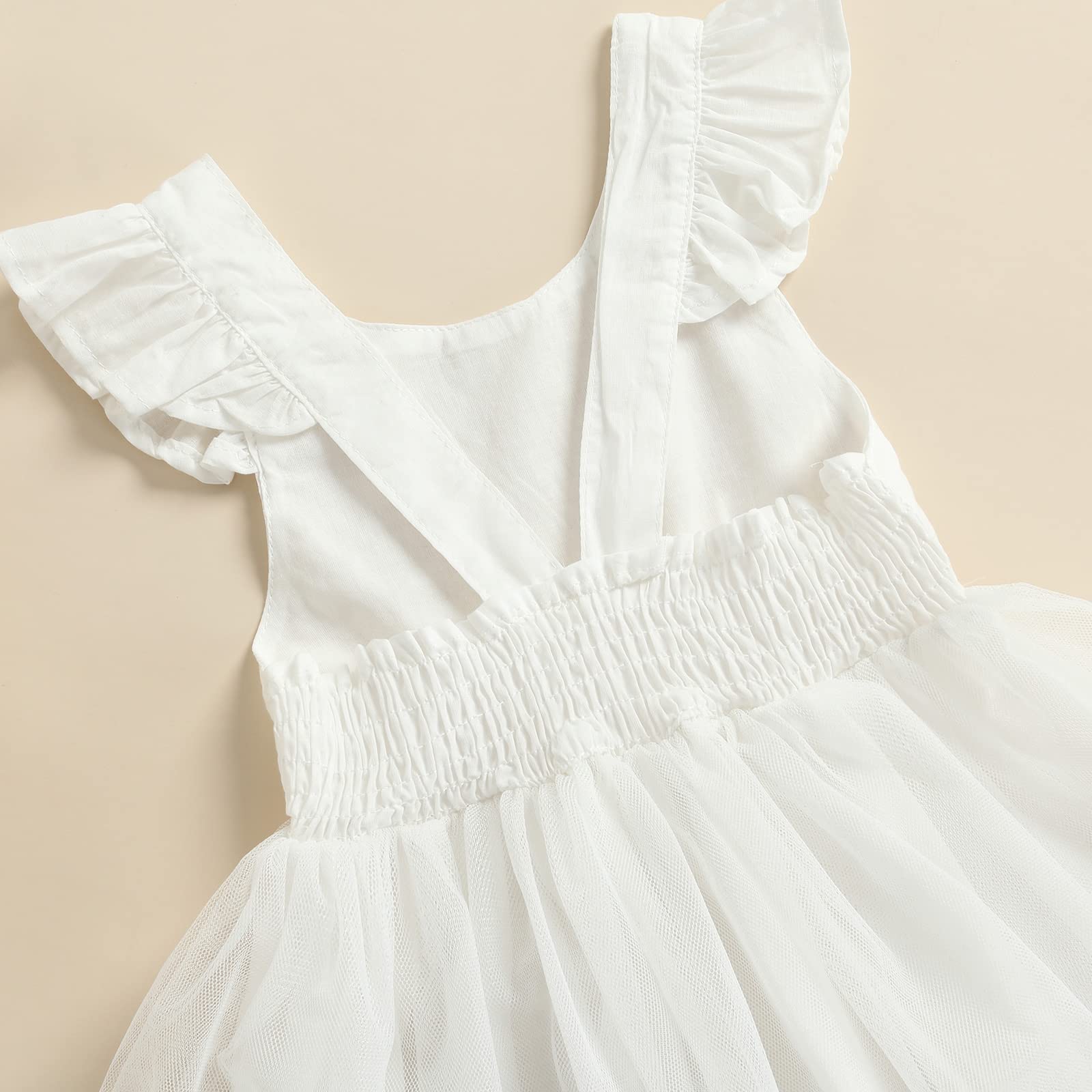 Toddler Girls Summer Dresses - Ruffle Sleeve Tulle Princess Sundress for Baby & Kids | Backless Playwear for Beach, Party & Outdoor Activities