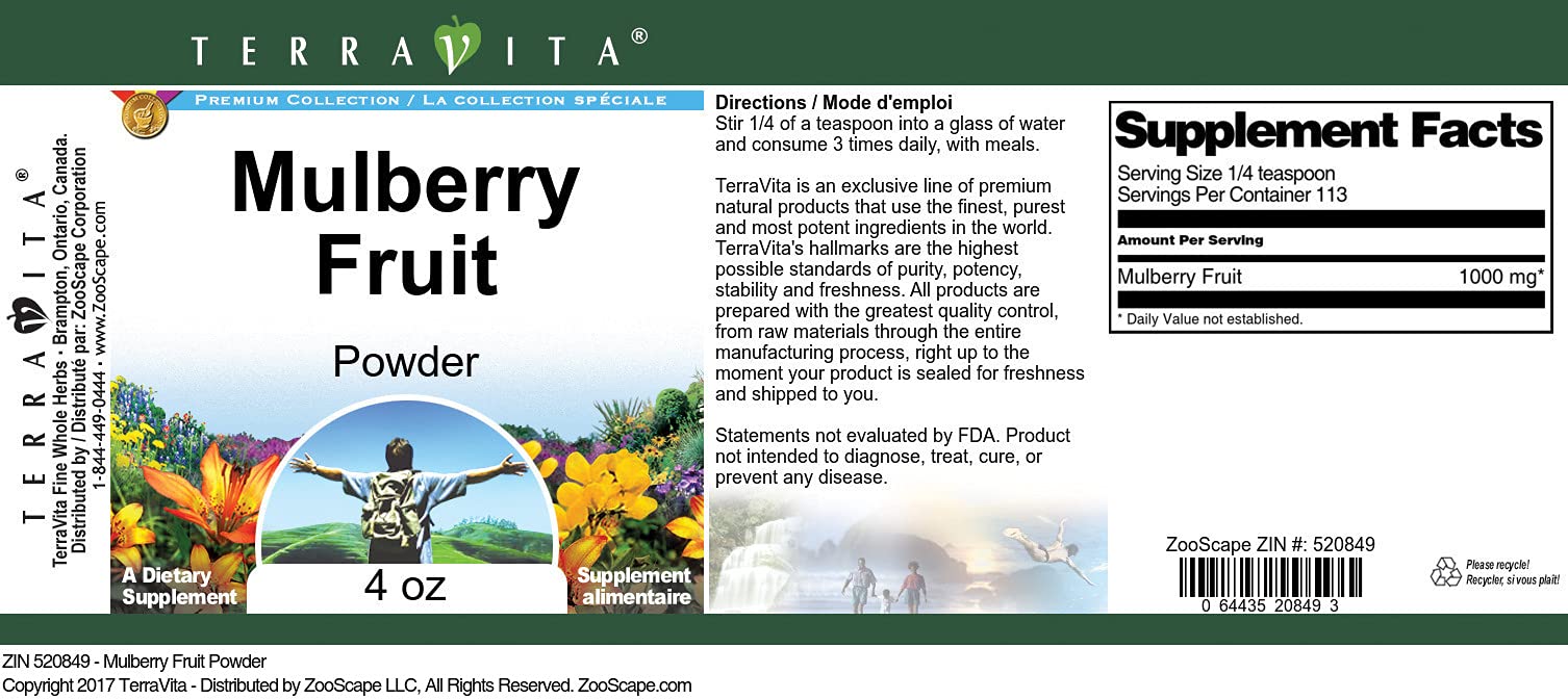Organic Mulberry Powder 4oz (3 Pack) - Superfood for Smoothies, Baking & Energy Boosts - Non-GMO, Gluten-Free, Vegan-Friendly - ZIN: 520849
