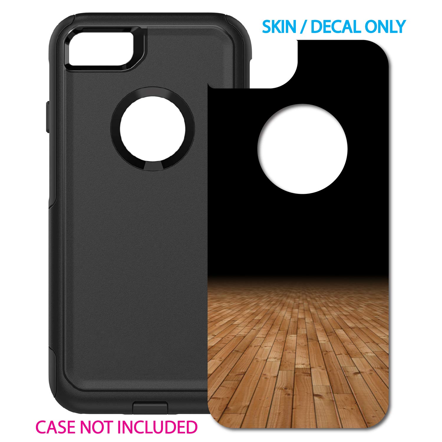 Custom iPhone 7/8 Skin for OtterBox Commuter - Basketball Court Design | Show Team Spirit