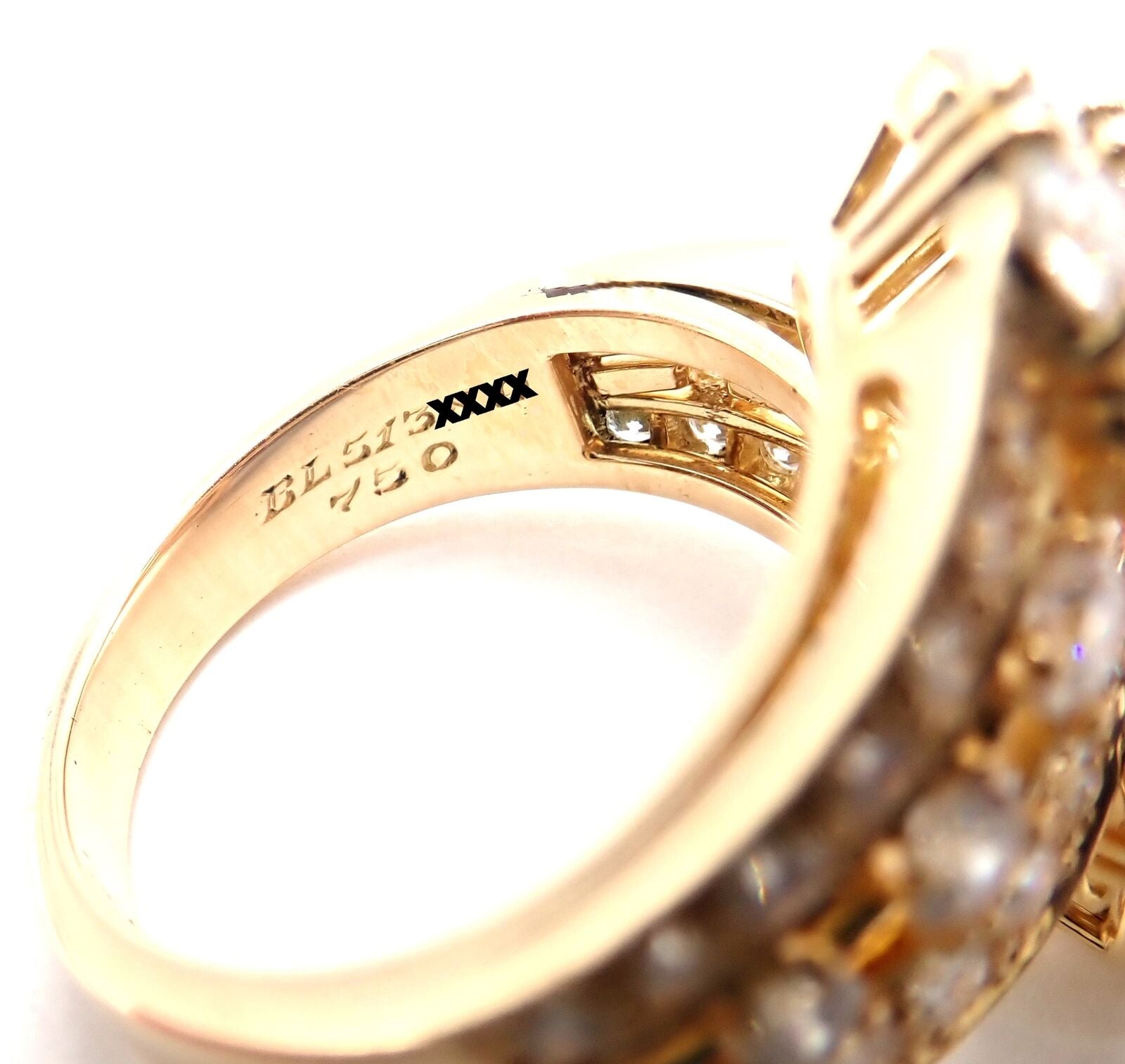 Authentic Van Cleef & Arpels Snowflake 18k Yellow Gold Diamond Two Flower Ring for Women - Luxury Jewelry Gift for Anniversary, Valentine's Day & Special Occasions