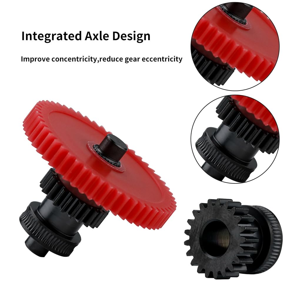 Hardened Steel Dual Gear Extruder Kit for Elegoo Neptune 4/Pro/Plus/Max 3D Printers - Precision Bearings & One Shaft Design - Upgrade Replacement Part for Smooth Filament Feeding & Consistent Printing