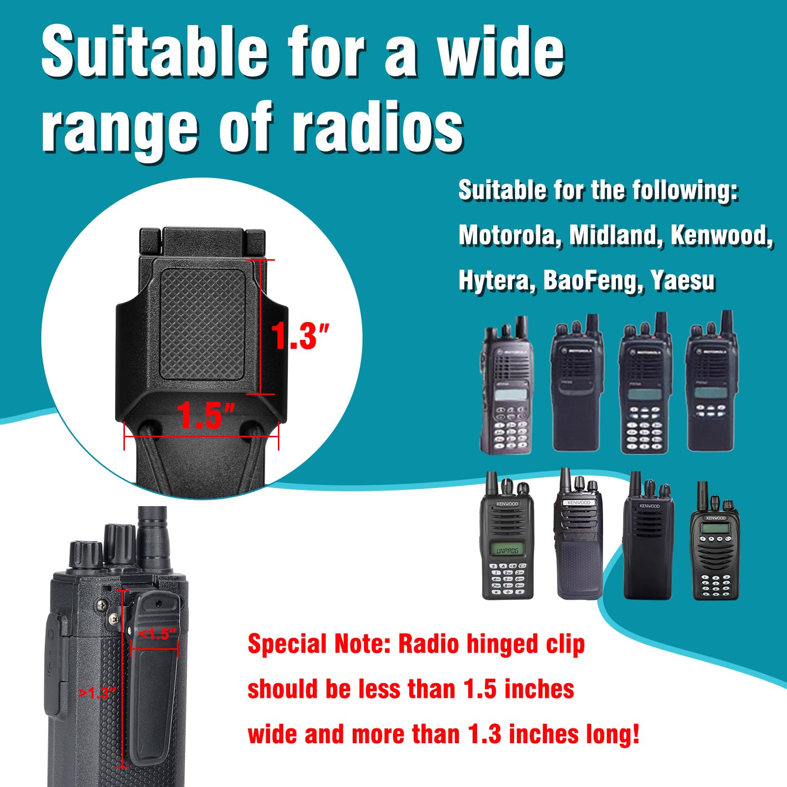 Tactical Radio Holster for Duty Belt - Secure Walkie Talkie Holder for Motorola, BaoFeng, Midland & Hytera Radios - Police & Law Enforcement Accessories - Perfect for Patrol, Security & Emergency Response Teams