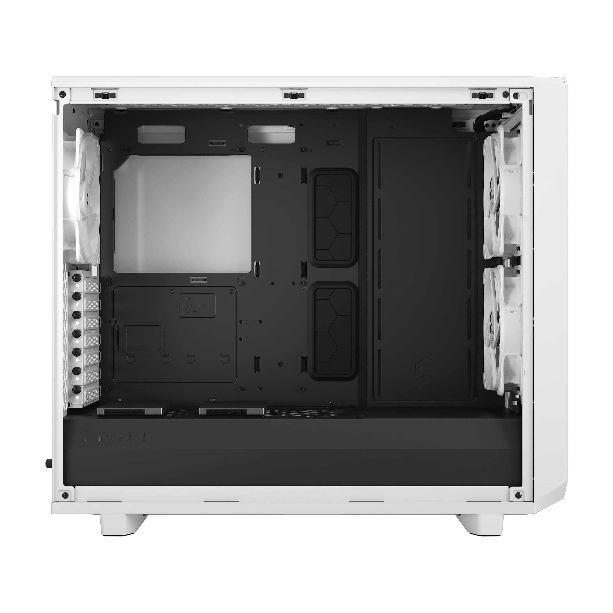 Fractal Design Meshify 2 Lite White ATX Mid Tower PC Case - Tempered Glass Window, High Airflow Mesh Front Panel, Spacious Interior for Gaming & Workstation Builds - Perfect for Home Office & Gaming Setup