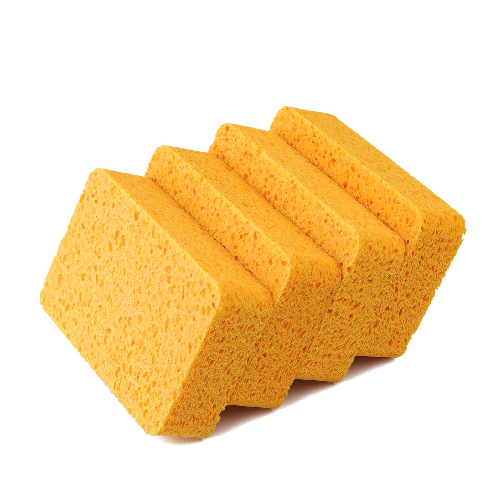 5.4 x 3.5 x 1.3 Inch Extra Large Thick Cellulose Sponge for Kitchen - Heavy Duty Dish Washing & Cleaning Sponges, Commercial Grade (4-Pack) - Perfect for Restaurants, Home Kitchens and Deep Cleaning Tasks