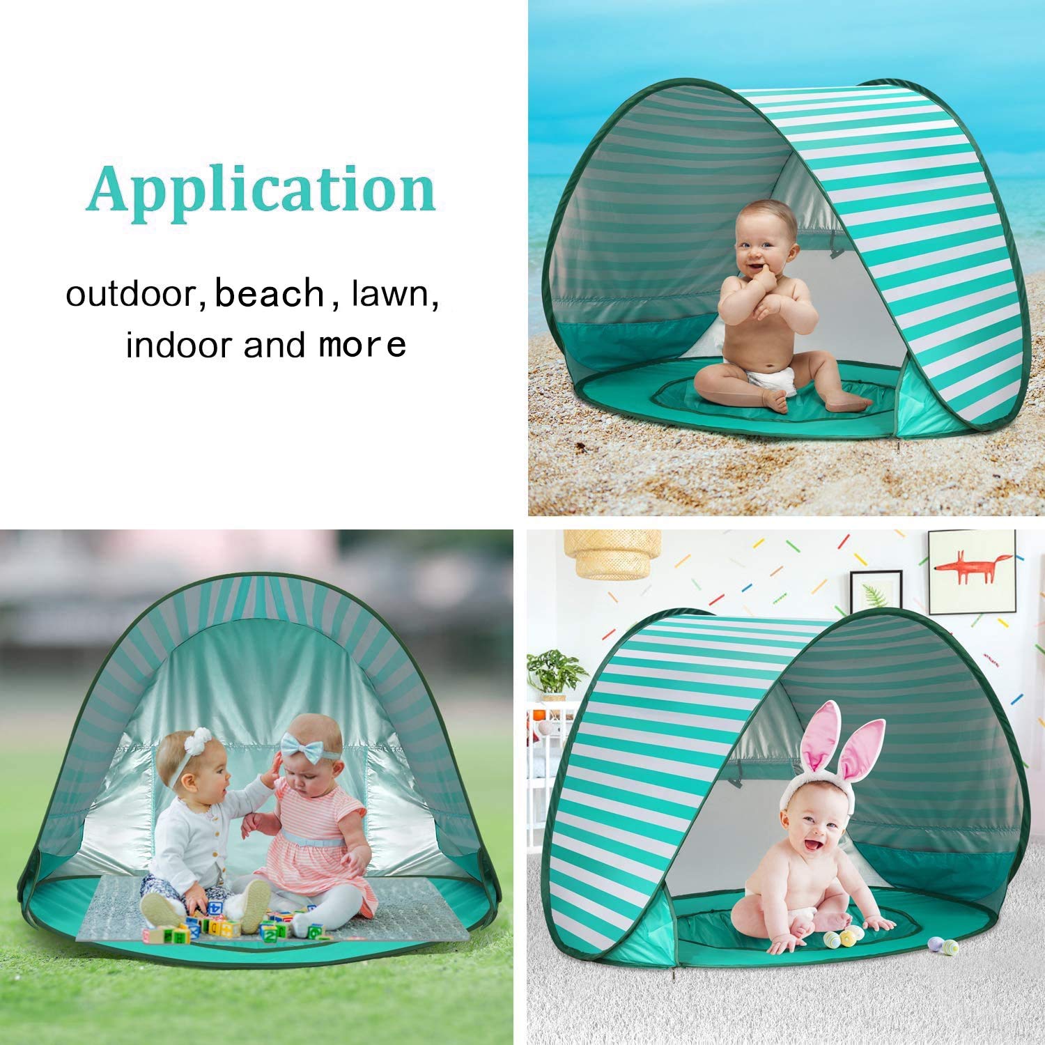 Baby Beach Tent with Pool - UPF 50+ Sun Shelter for Infants & Kids 0-3 Years, Portable Outdoor Shade Tent with Mini Pool for Beach, Park, Backyard & Travel