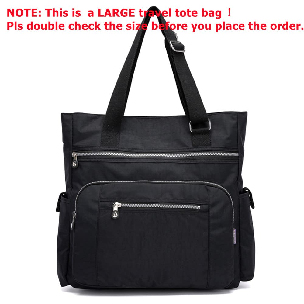 Stylish Multi-Pocket Nylon Tote Bag for Women - Large Capacity Shoulder Purse with Multiple Compartments - Perfect for Travel, Work, and Everyday Use