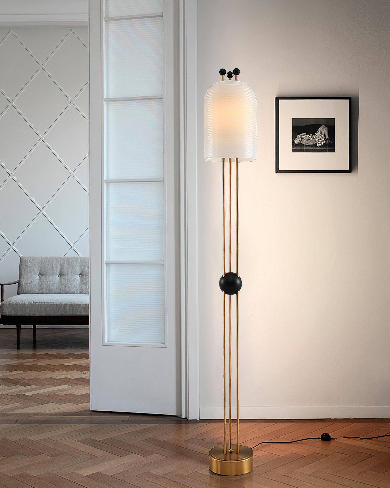 Bertha Modern Floor Lamp - Adjustable LED Standing Light for Living Room, Bedroom & Office - Warm White & Cool White Dimmable Reading Light with Remote Control - Perfect for Night Reading, Relaxing & Decor
