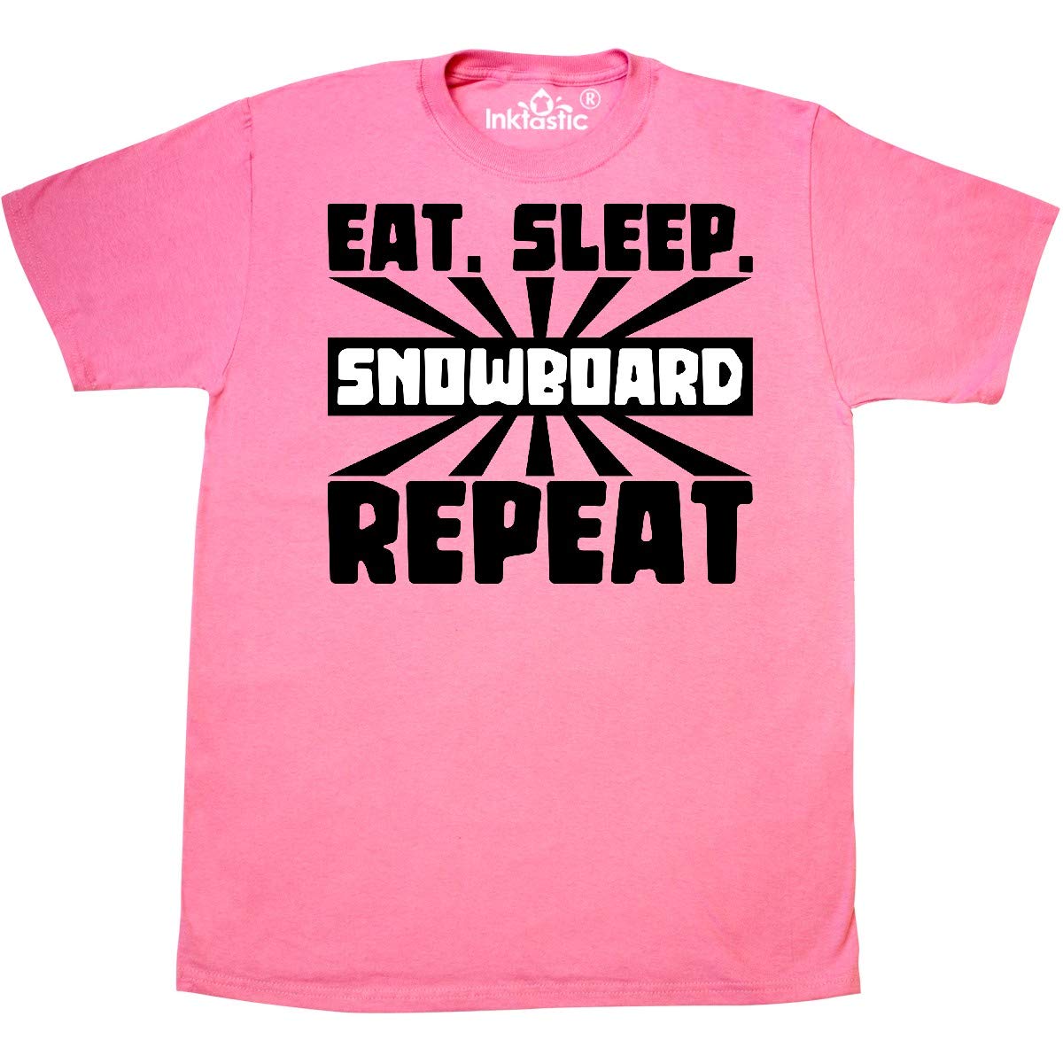 Inktastic Eat Sleep Snowboard Repeat Graphic T-Shirt for Men & Women - Comfortable Casual Tee for Snowboarding Fans & Winter Sports Enthusiasts - Perfect for Snow Trips, Mountain Adventures & Apres-Ski Relaxation