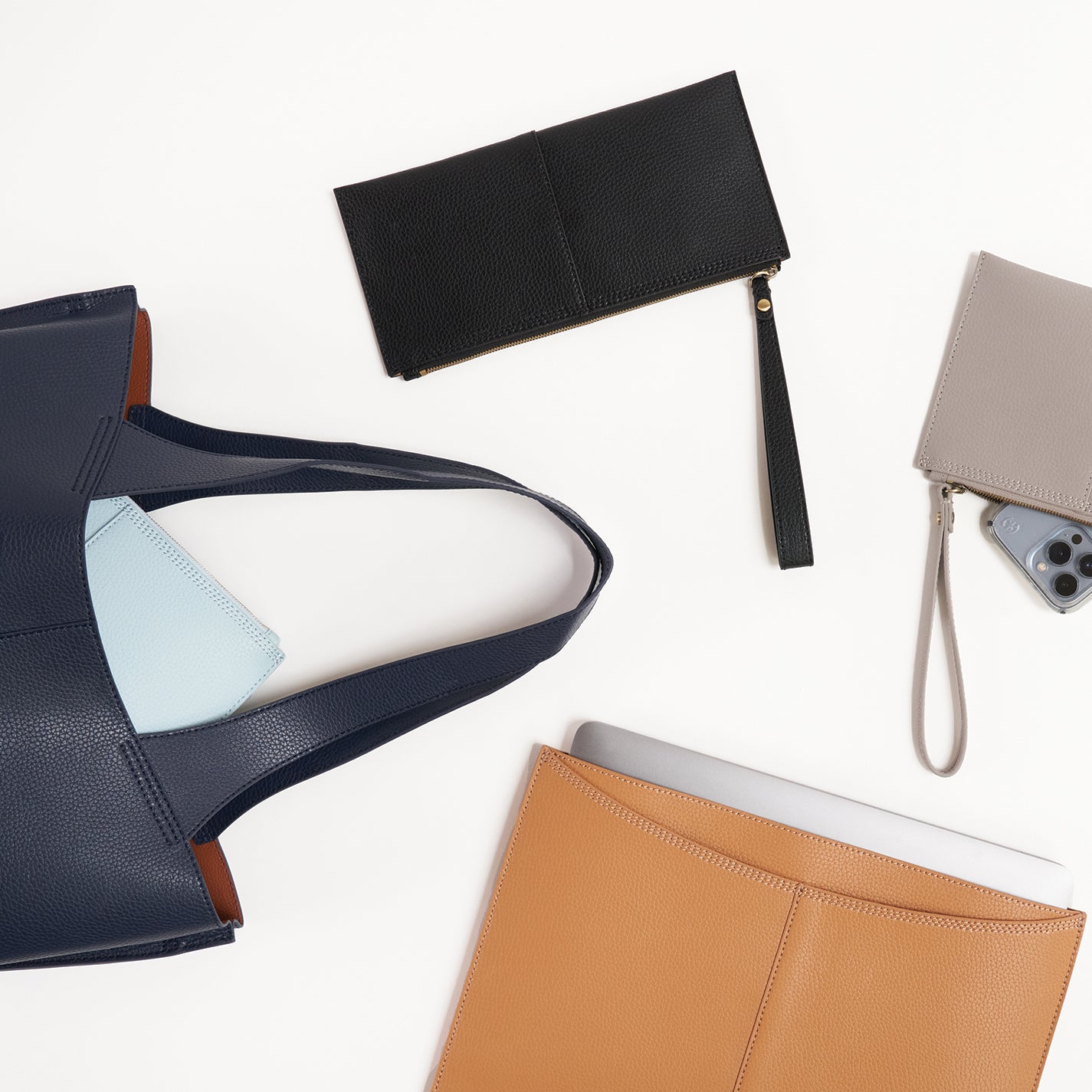 Vida Tote Bag in Micro Pebbled Leather - Morning Dove Grey | Stylish Women's Handbag for Work, Travel & Everyday Use