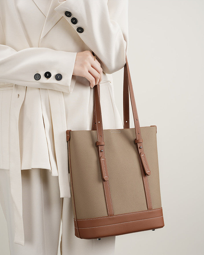 Stylish Women's Genuine Leather Shoulder Tote Bag - Perfect for Work, Travel & Everyday Use