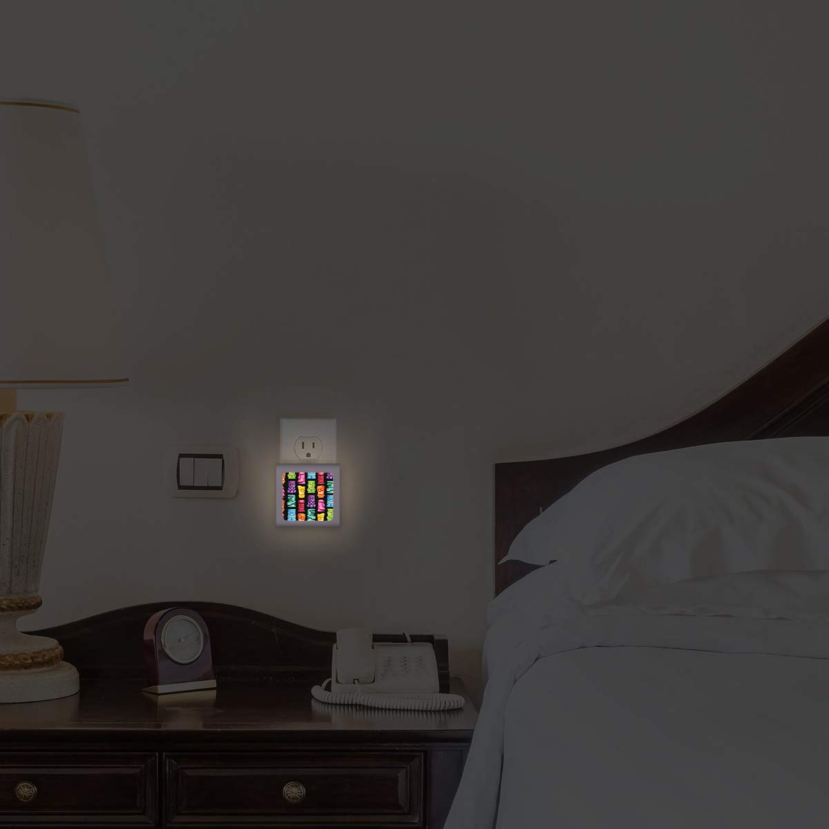 Dimmable LED Night Light with Auto On/Off Sensor, Adjustable Brightness & Warm White Light - Perfect for Bathroom, Hallway, Nursery & Bedroom - Energy Saving Plug-in Nightlight for Home Safety & Comfort