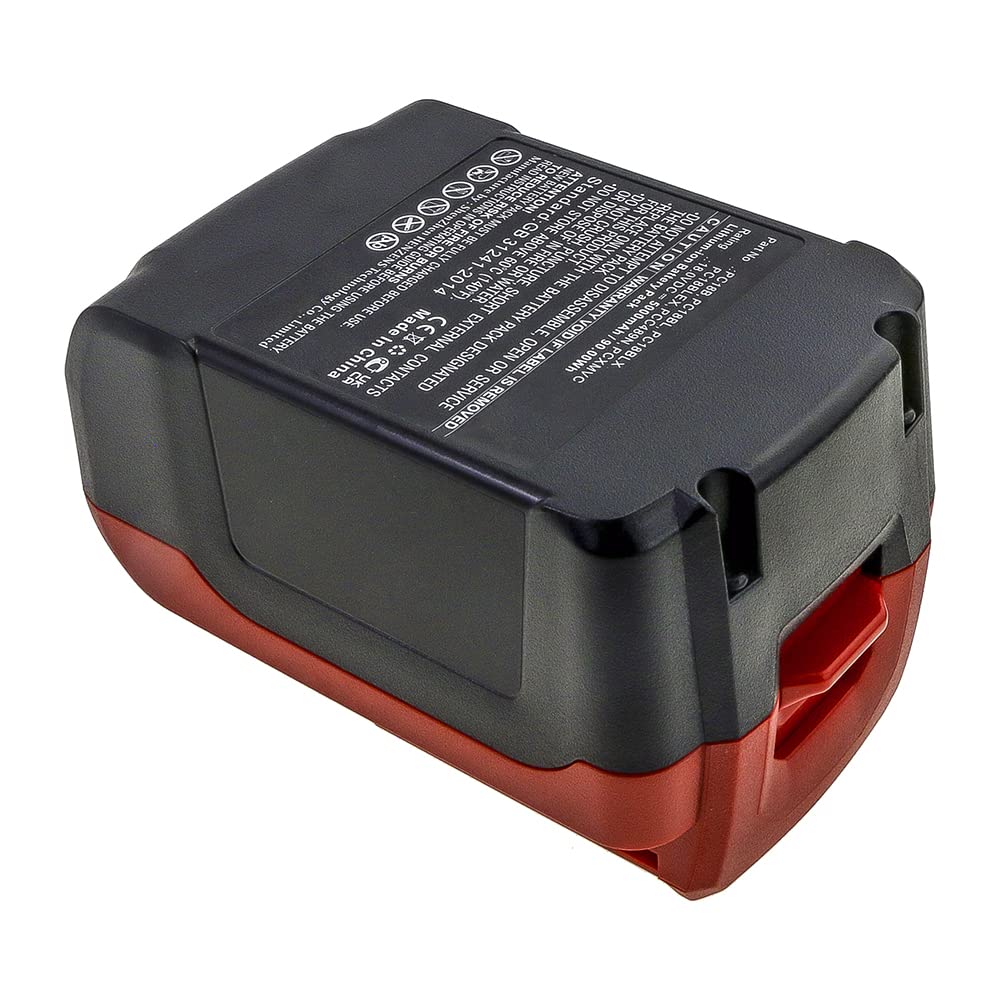 Synergy Digital 18V 5000mAh Li-ion Replacement Battery for Porter Cable PCC489N Power Tools - Ultra High Capacity, Long Lasting Performance - Perfect for Drilling, Sawing, and DIY Home Improvement Projects