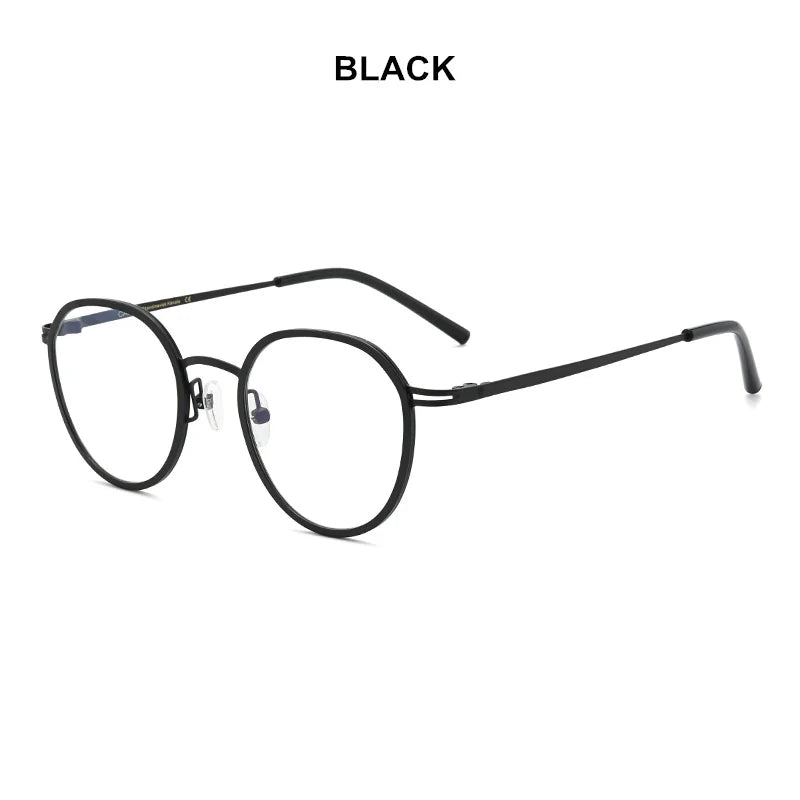 Aimee Unisex Full Rim Round Titanium Acetate Eyeglasses 6007 - Lightweight Durable Frame for Men & Women - Perfect for Reading, Working & Everyday Wear
