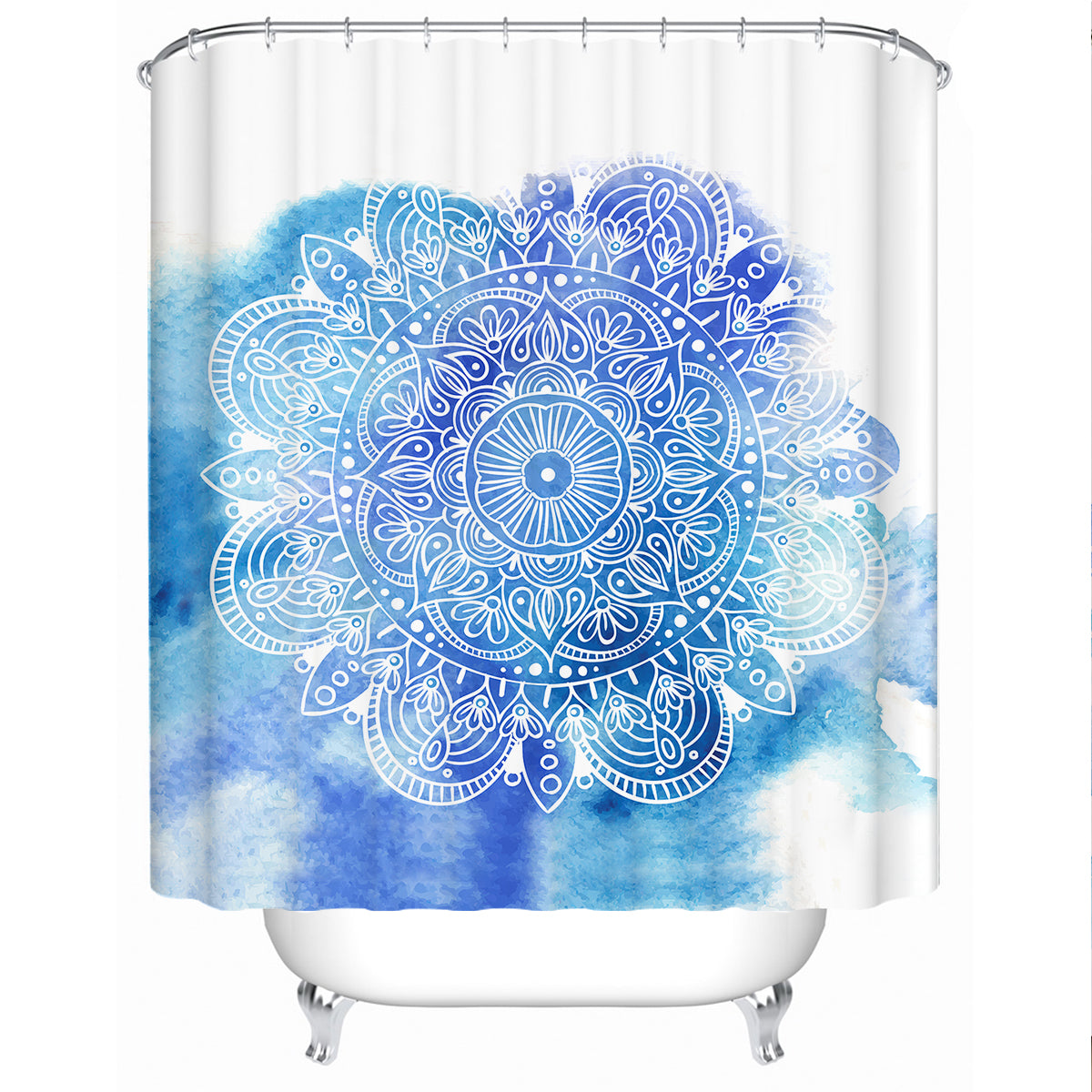 Mandala Hues Shower Curtain - Waterproof Bathroom Decor with Vibrant Boho Design for Modern Homes | Perfect for Spa-Like Showers & Boho Chic Bathrooms
