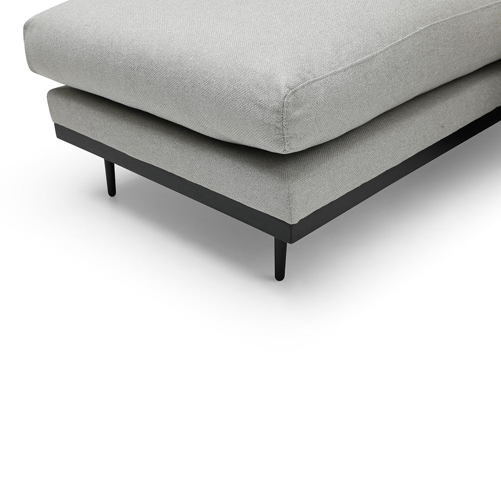 HAVANA 3-Seater Sofa with Left Chaise in Light Grey & Black - Modern Living Room Furniture for Small Spaces & Apartments