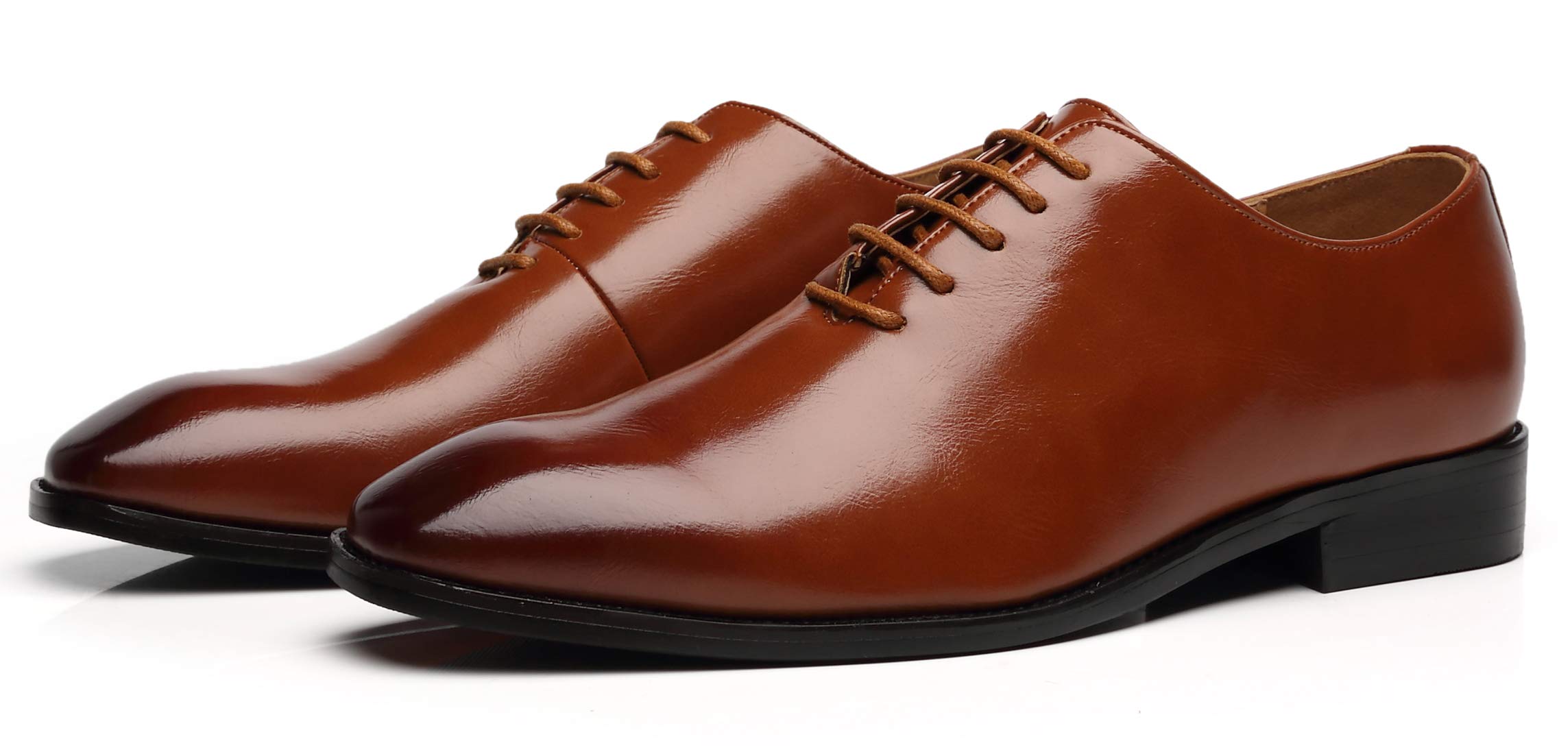 Premium Men's Wholecut Oxford Dress Shoes - Genuine Leather Formal Lace-Up Shoes for Business & Wedding - Comfortable Office & Special Occasion Footwear