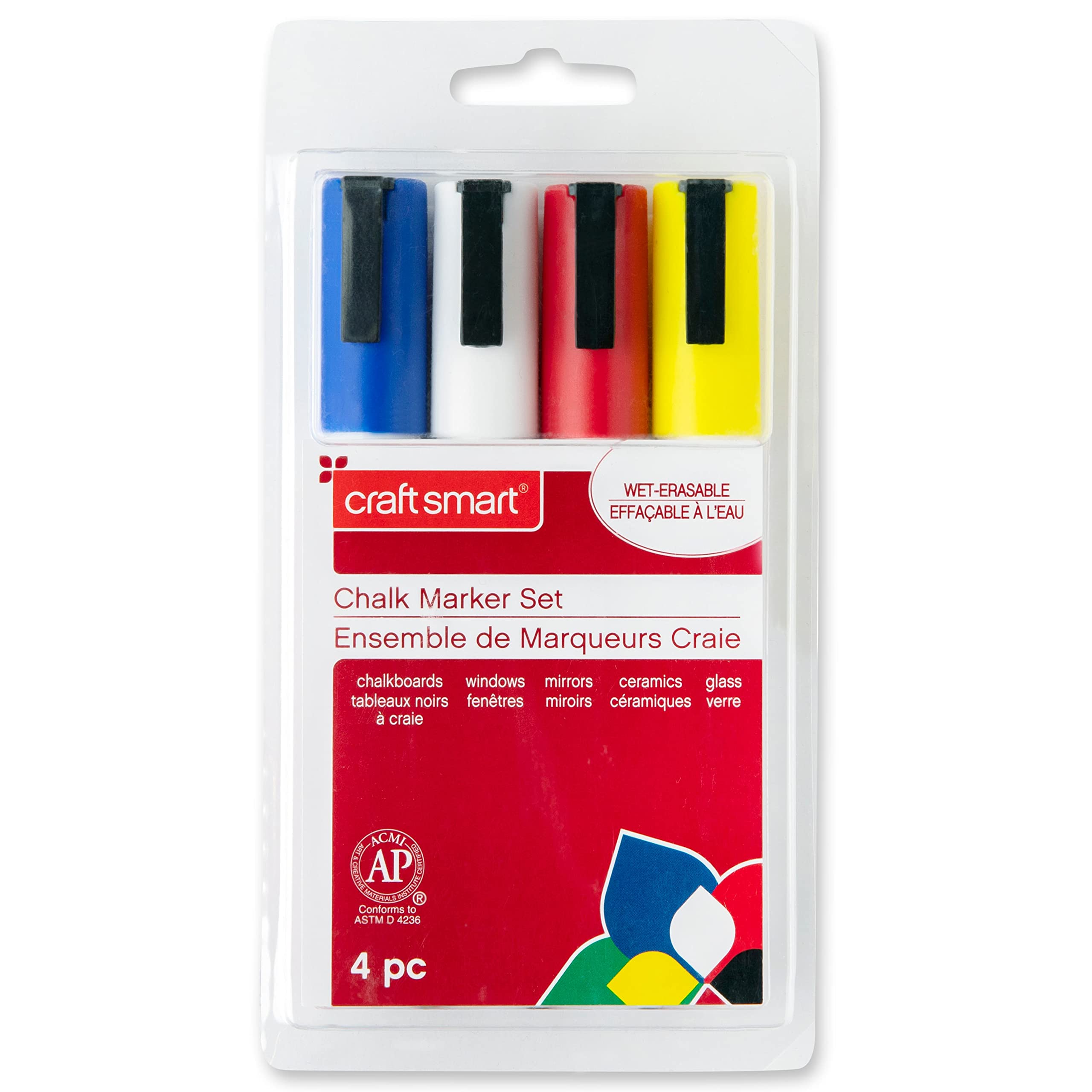 Premium Chalk Marker Set - 4 Classic Colors for DIY, Signage & Art Projects - Non-Toxic, Vibrant & Erasable - Perfect for Restaurants, Cafes, Blackboards & Creative Lettering
