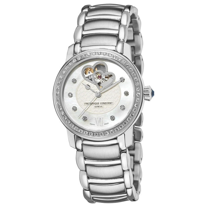Frederique Constant Heart Beat Ladies Watch - Stainless Steel & Diamonds - Luxury Women's Timepiece for Formal Events, Business Meetings & Special Occasions