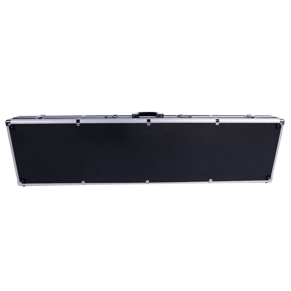 Tactical Aluminum Rifle Gun Case - Lockable Portable Shotgun Storage Box with Padded Foam Interior & Non-Slip Handle - Secure Handgun Lock Box for Firearms & Ammunition - Black | Perfect for Range Transport, Hunting Trips & Home Gun Safe Storage
