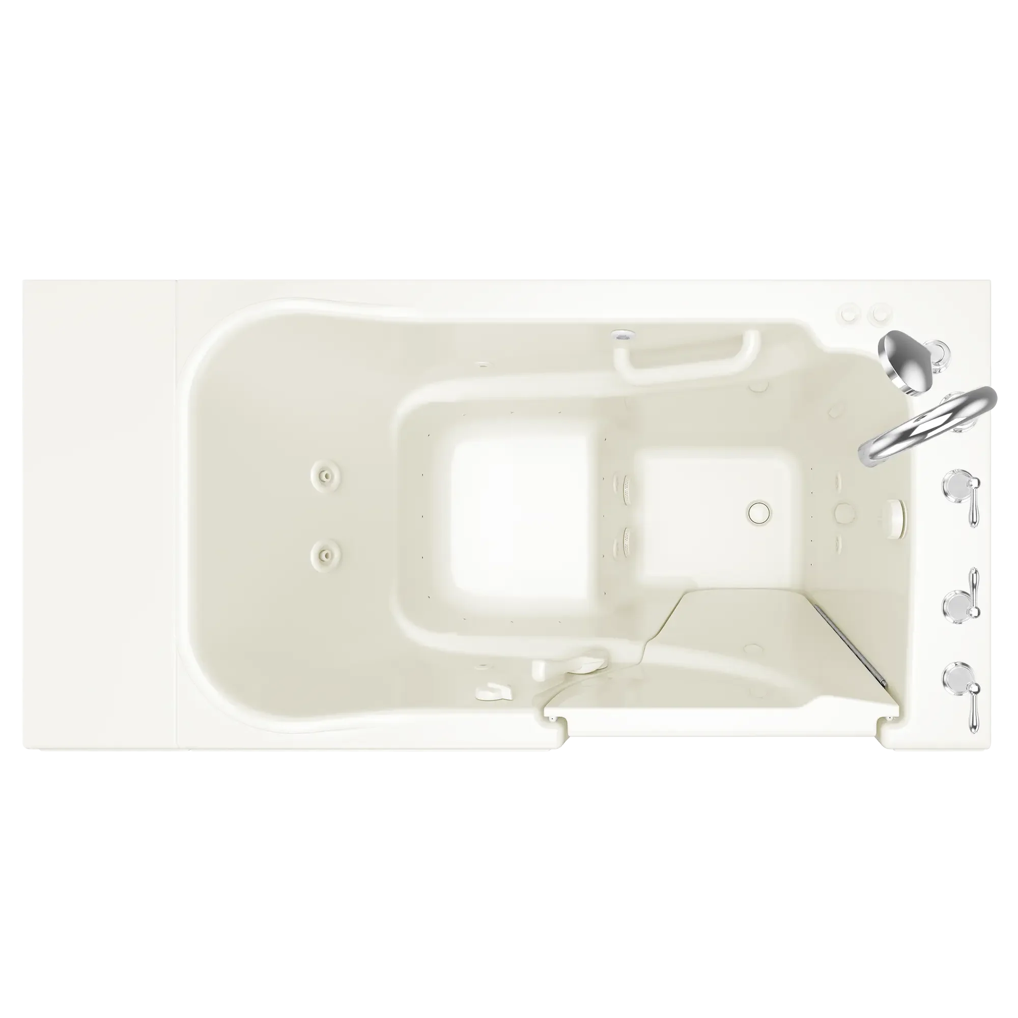 30 x 52 Inch Gelcoat Walk-in Bathtub with Air Spa & Whirlpool System - Right Hand Drain & Faucet Included - Ideal for Elderly & Mobility Needs, Perfect for Home Bathroom Safety & Relaxation