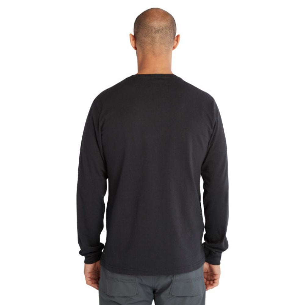 Timberland PRO Men's Core Logo Long Sleeve T-Shirt - Black | Durable Workwear & Casual Shirt for Construction, Outdoor & Everyday Wear