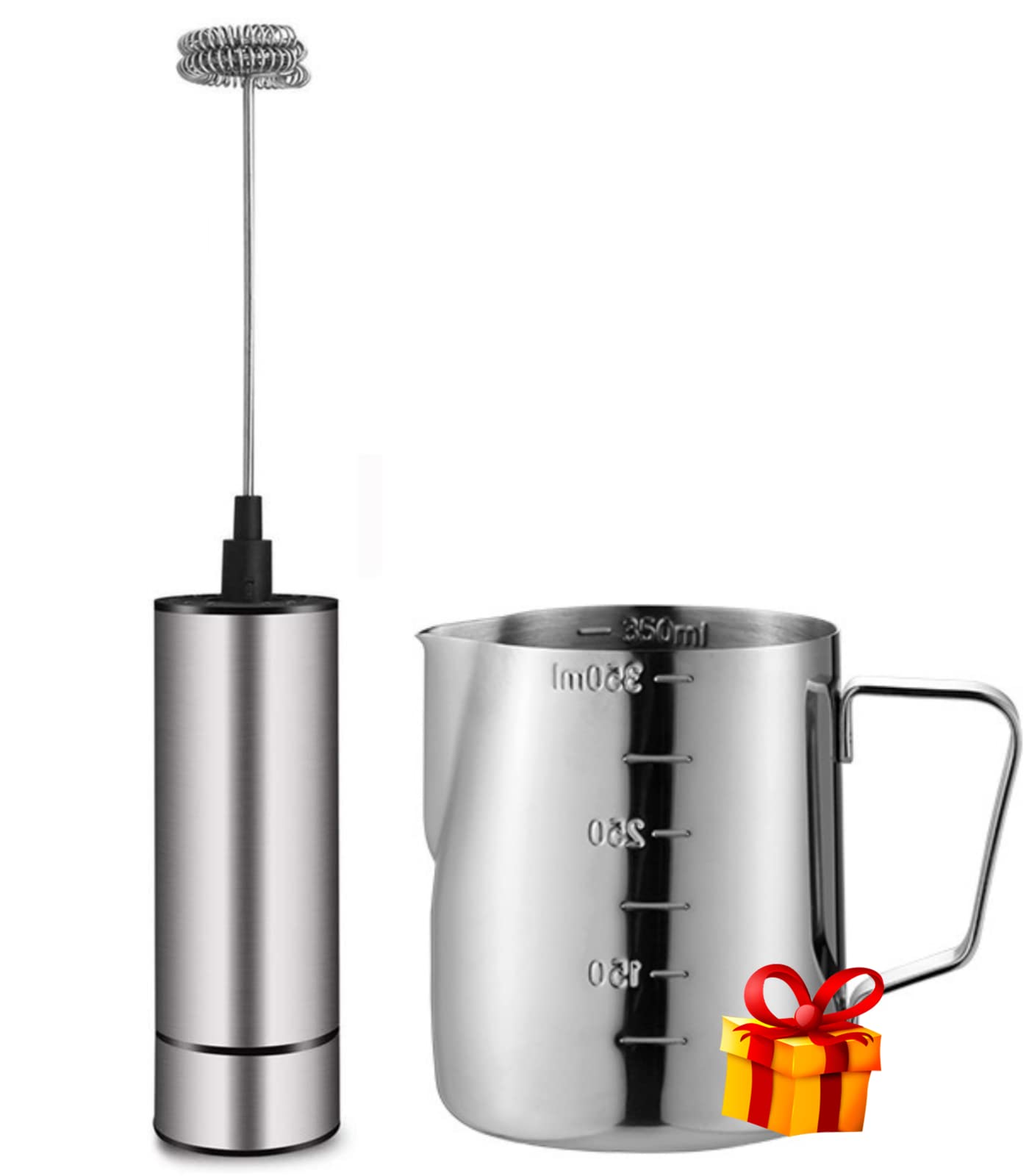 Battery Operated Handheld Milk Frother - Stainless Steel Mini Frother for Coffee, Latte, Cappuccino & Hot Chocolate | Perfect for Home, Office & Travel Use