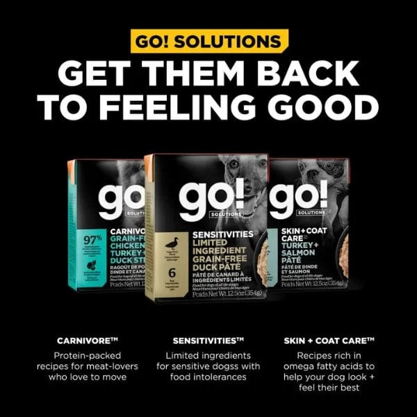 Go! Solutions Sensitivities Limited Ingredient Grain-Free Duck Pate Wet Dog Food for Sensitive Stomachs – 12.5oz Can – Hypoallergenic & Digestive Support – Perfect for Dogs with Food Allergies or Sensitivities