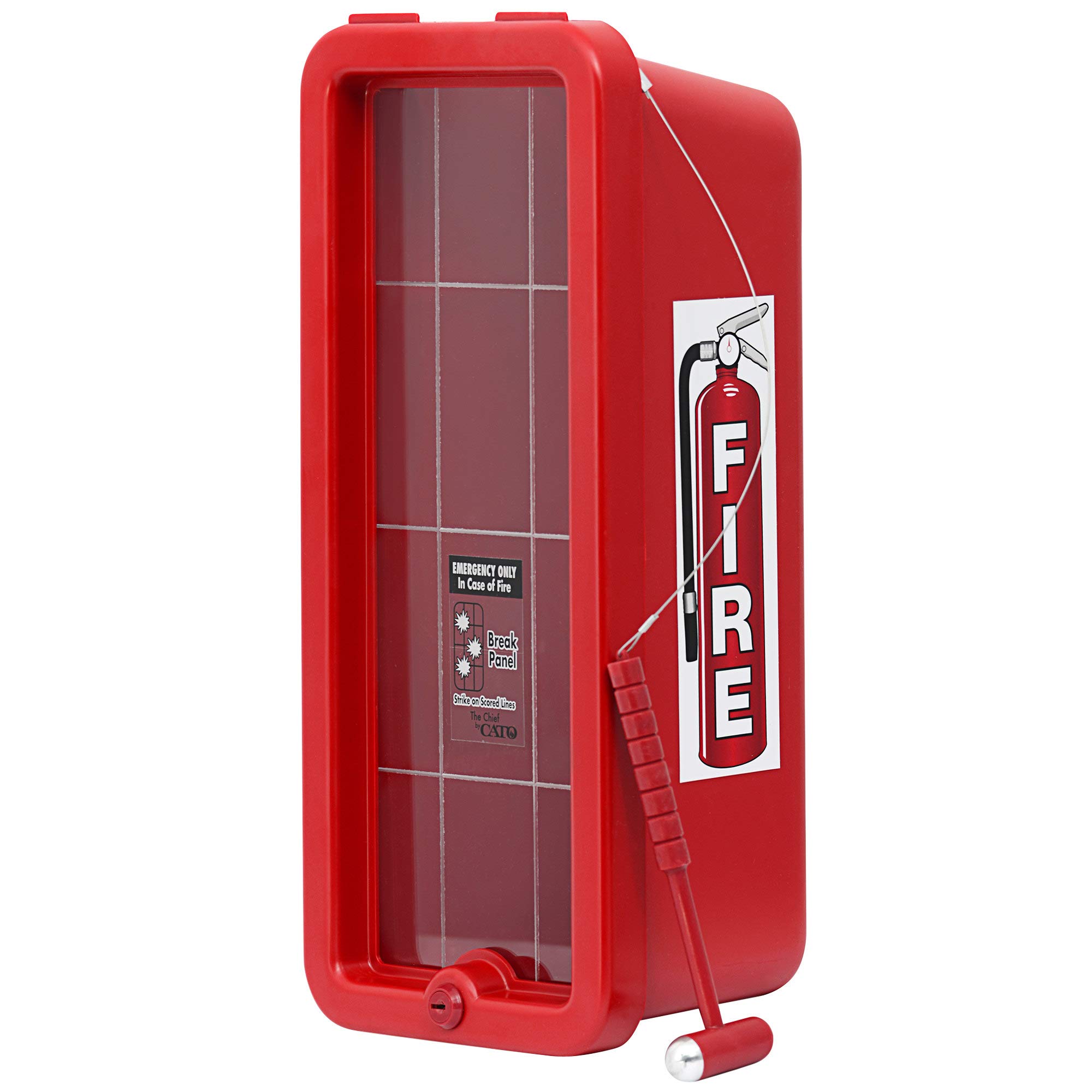 2 Pack Red Surface-Mounted Fire Extinguisher Cabinet with Hammer - Wall Mounted Storage for 5 lb Extinguishers - Outdoor & Home Safety Cabinet for Garage, Kitchen, Workshop Emergency Use