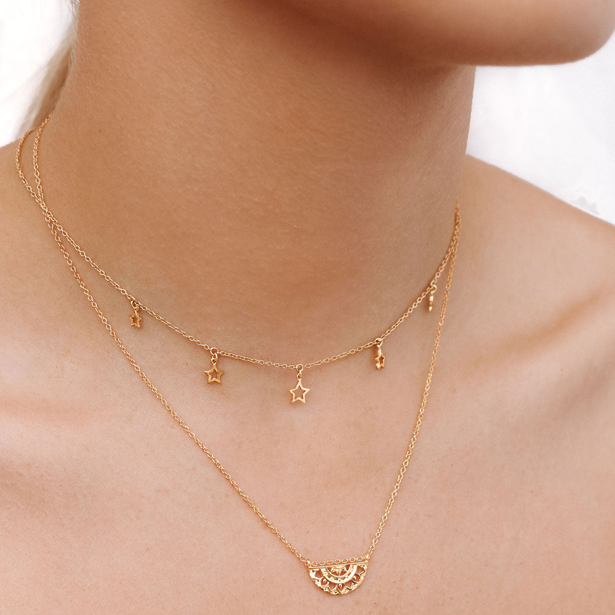 Elegant Gold Mandala Choker Necklace for Women - Boho Chic Layering Jewelry for Everyday Wear, Parties & Festivals