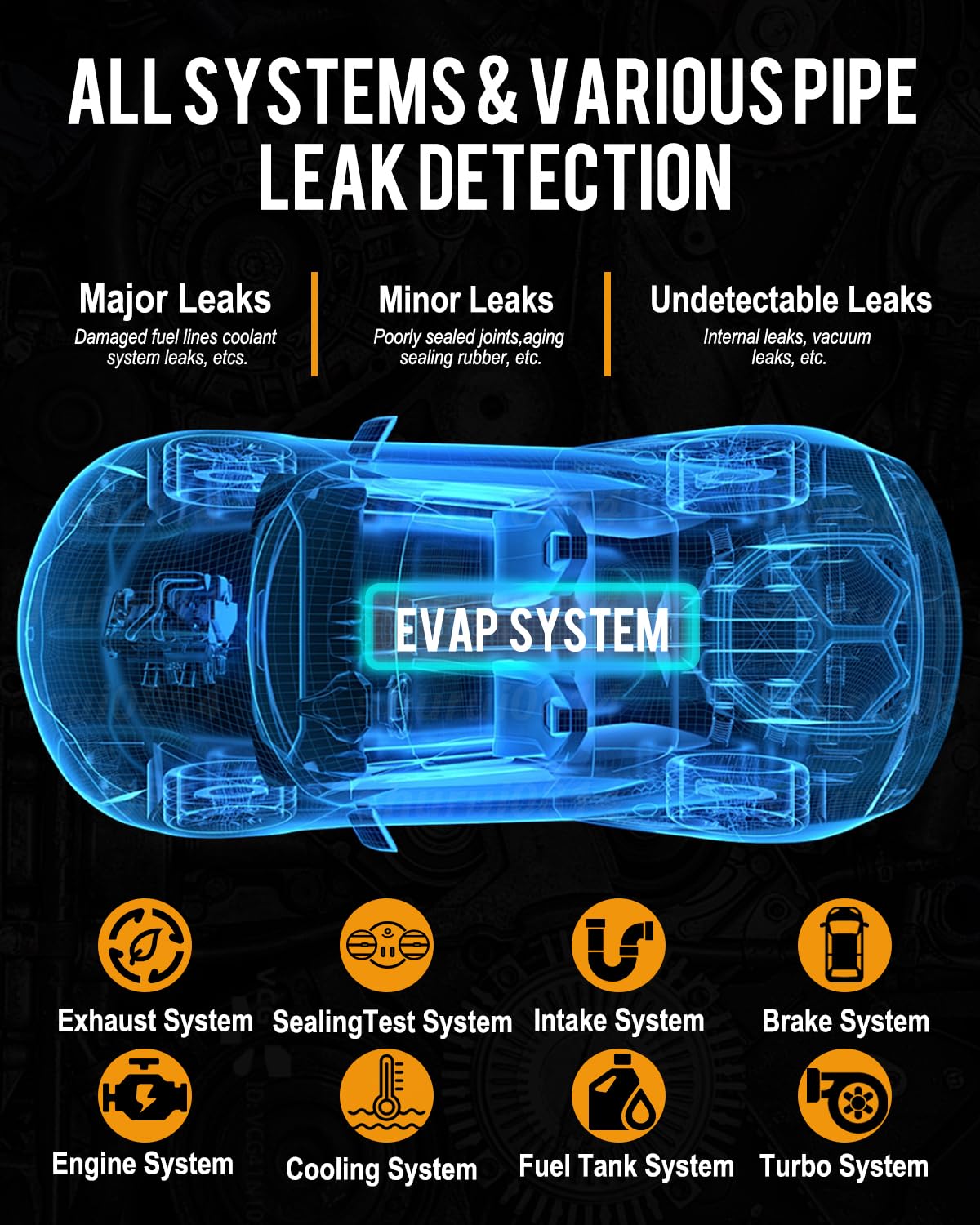 Professional Automotive Smoke Machine with Built-in Air Compressor - EVAP, Vacuum & Fuel System Leak Detector for Car Diagnostics & Repair | Ideal for Mechanics & DIY Auto Enthusiasts