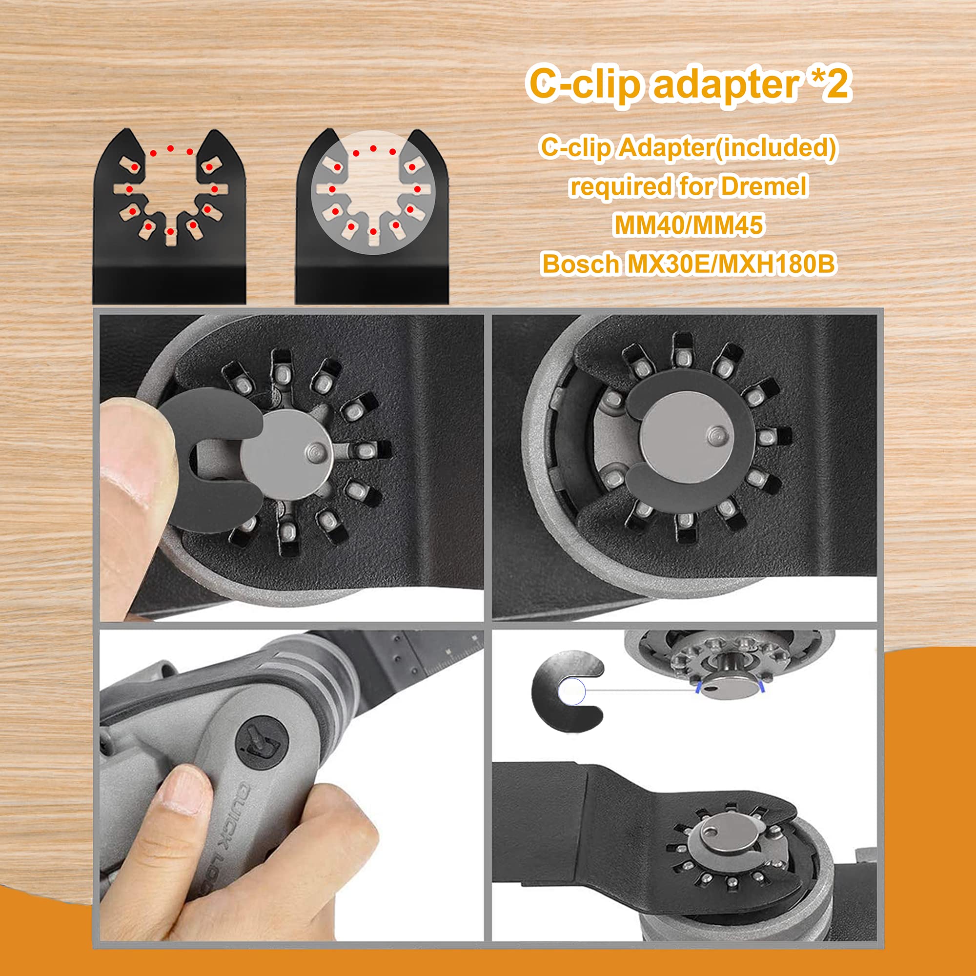 50 Pack Universal Quick Release Oscillating Saw Blades Kit - Multi Tool Blades & Sanding Set Compatible with Black & Decker, Porter Cable, Dewalt, Chicago Rockwell, Craftsman - Perfect for Woodworking, Flooring, Drywall & DIY Home Renovation Projects