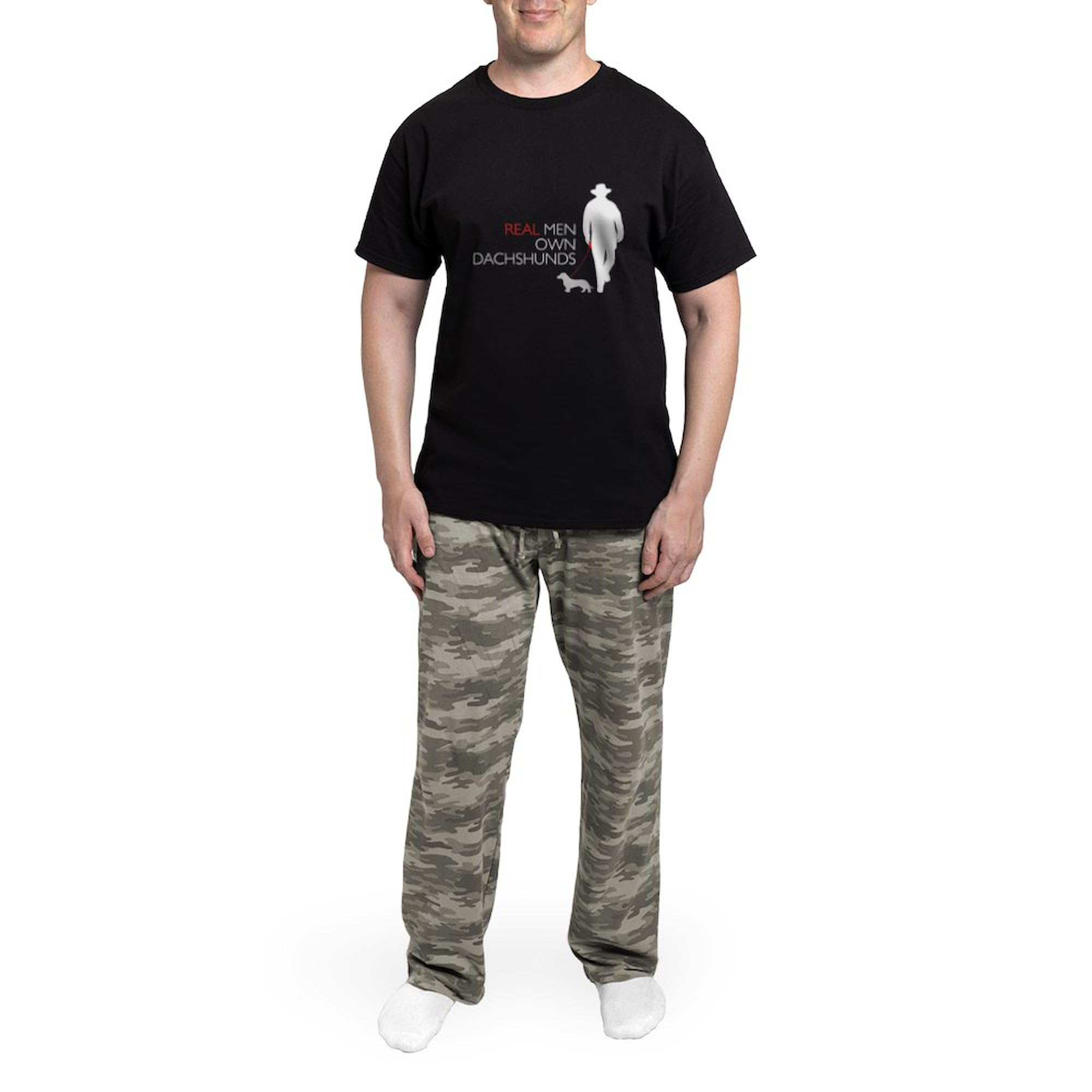 Real Men Own Dachshunds Men's Dark Pajama Set - Comfortable Sleepwear for Dog Lovers | Cozy Nightwear for Home, Lounge & Gifts