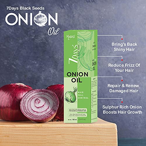 Kisra 7 Days Black Seed & Red Onion Hair Growth Oil & Shampoo Combo Set (100ml Each) - Ultimate Hair Care Kit for Thicker, Stronger Hair - Perfect for Daily Use & Scalp Treatment