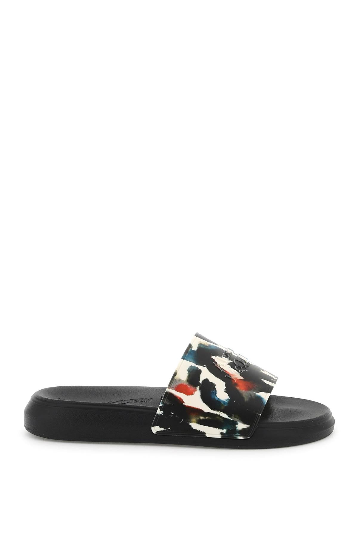 Alexander McQueen Watercolor Print Rubber Slides - Stylish & Comfortable Summer Sandals for Beach, Pool & Casual Wear