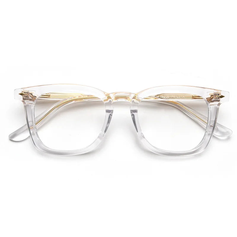 Stylish Black Unisex Acetate Square Eyeglasses Frame 98624 - Perfect for Work, Reading & Fashion Accessories