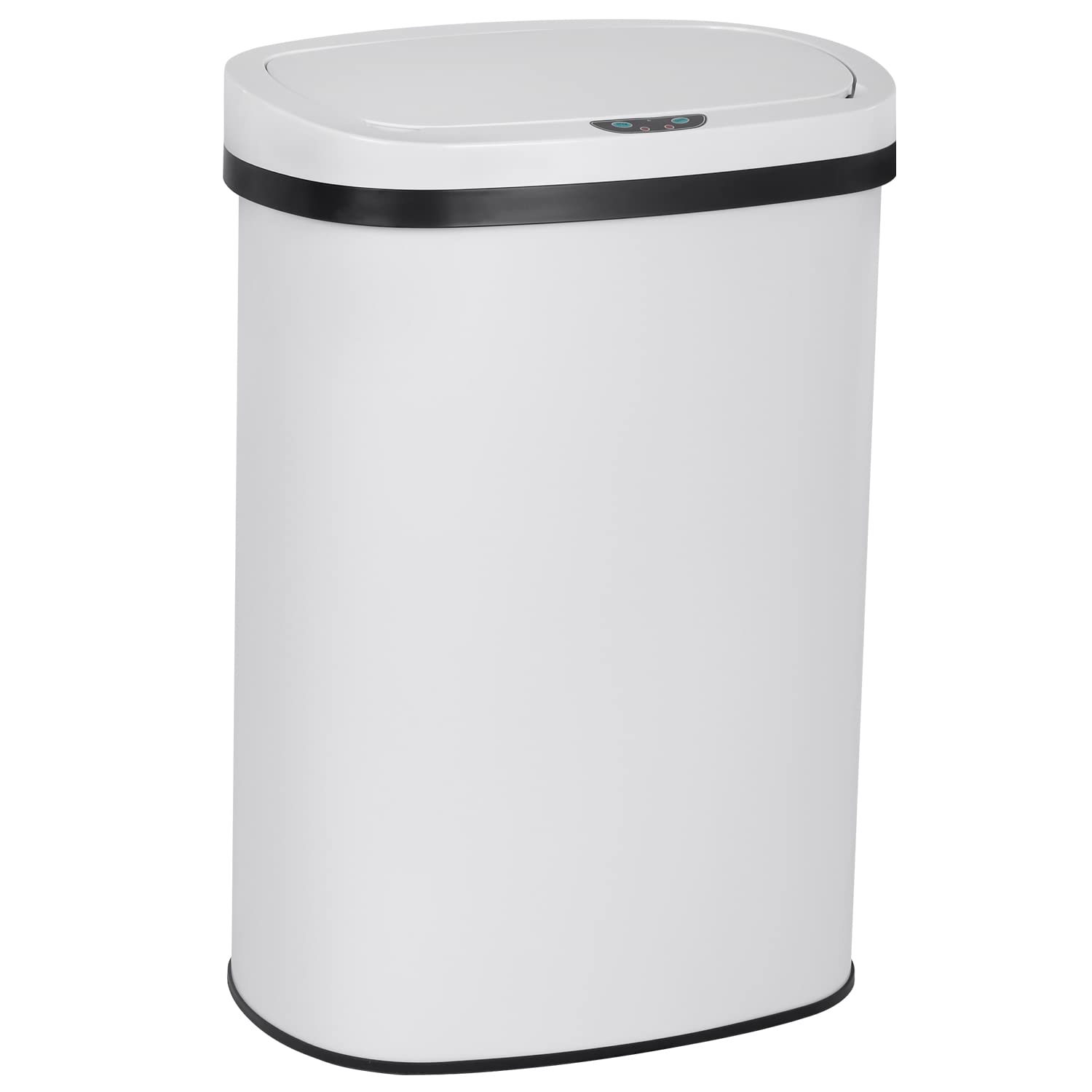 13 Gallon Automatic Touchless Sensor Trash Can - Stainless Steel Kitchen Garbage Bin with Lid, 50L High Capacity, White | Perfect for Modern Kitchens, Offices & Bathrooms