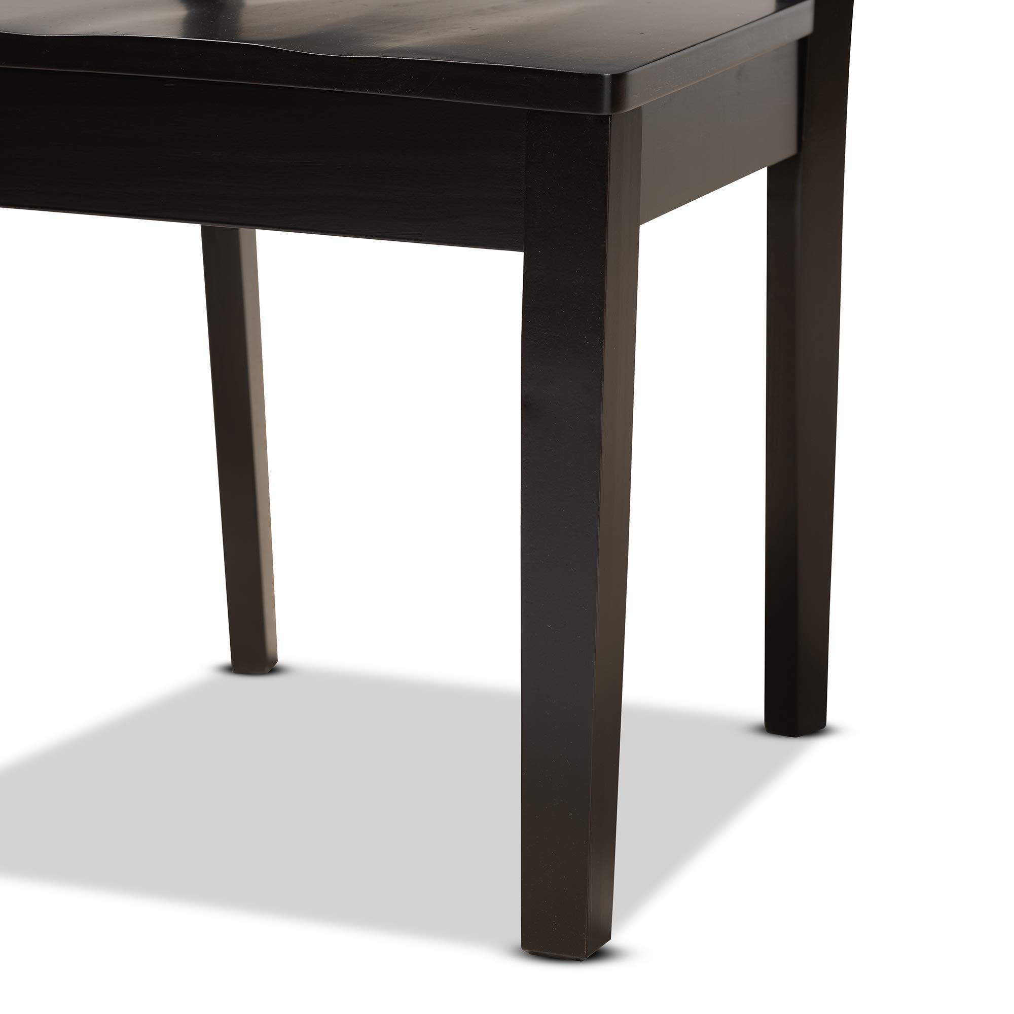 Baxton Studio Nicolette 2-Piece Dark Brown Wood Dining Chair Set - Perfect for Kitchen, Dining Room & Breakfast Nook