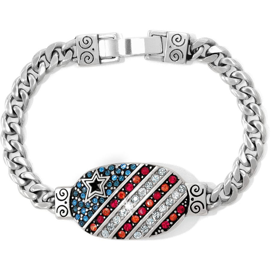 Americana ID Bracelet - Personalized Engraved Name Bracelet for Women & Men - Stylish Stainless Steel Medical Alert ID Tag - Perfect for Travel, Work & Everyday Wear