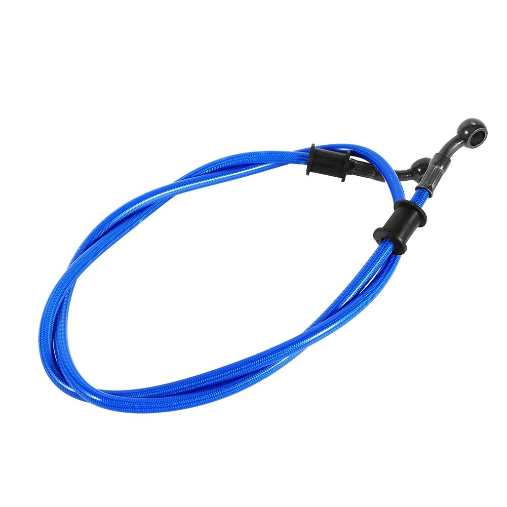 Aramox 120cm Motorcycle Brake Clutch Oil Hose - High Pressure Braided Steel Line Pipe (Blue) for Dirt Bikes, ATVs & Cruisers - Perfect for Off-Roading & Street Riding