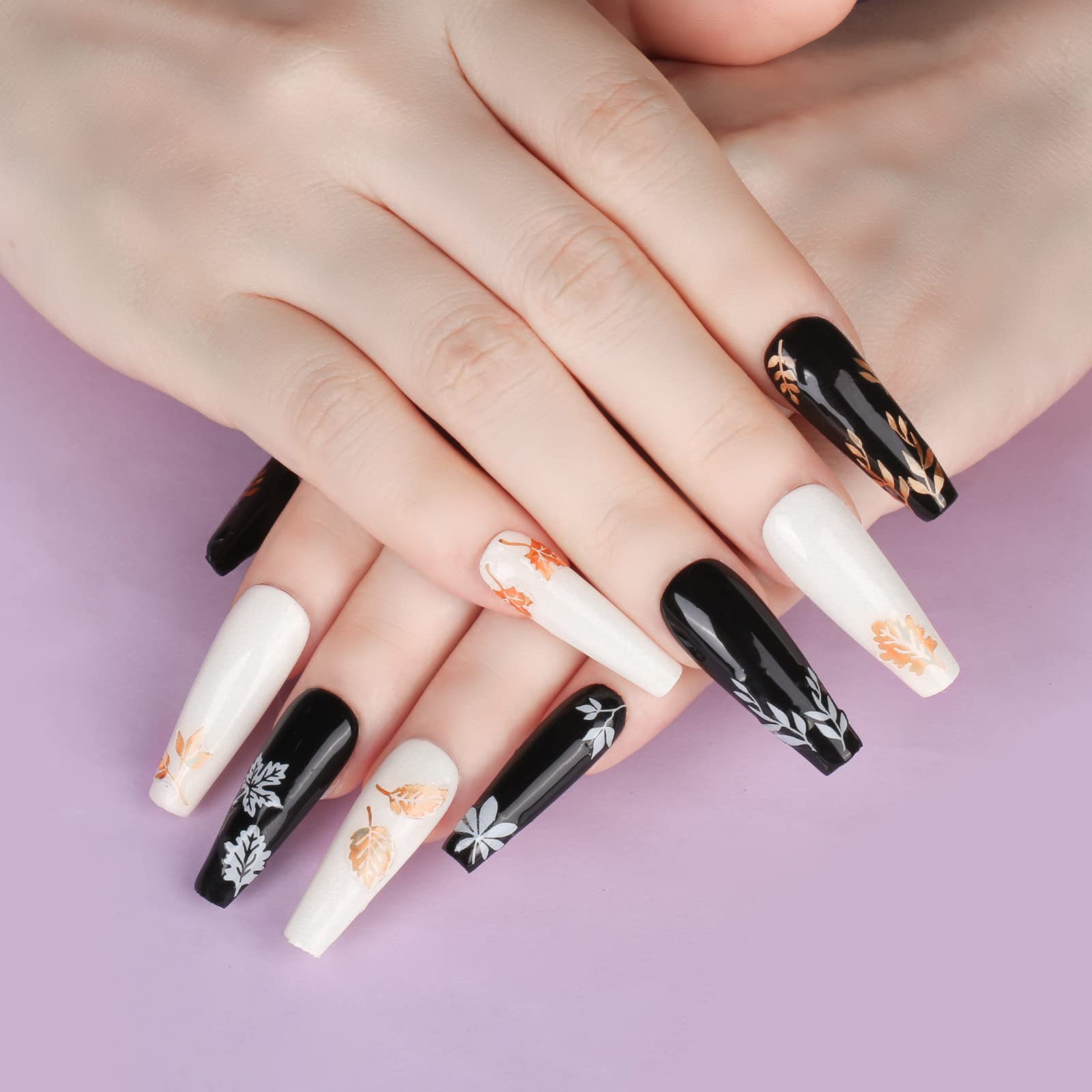 Teenitor Self-Adhesive Nail Art Stickers - 12 Sheets Floral Butterfly Star Fruit Leaf Designs for Women & Kids | Perfect for DIY Manicures, Parties, and Nail Salon Decorations